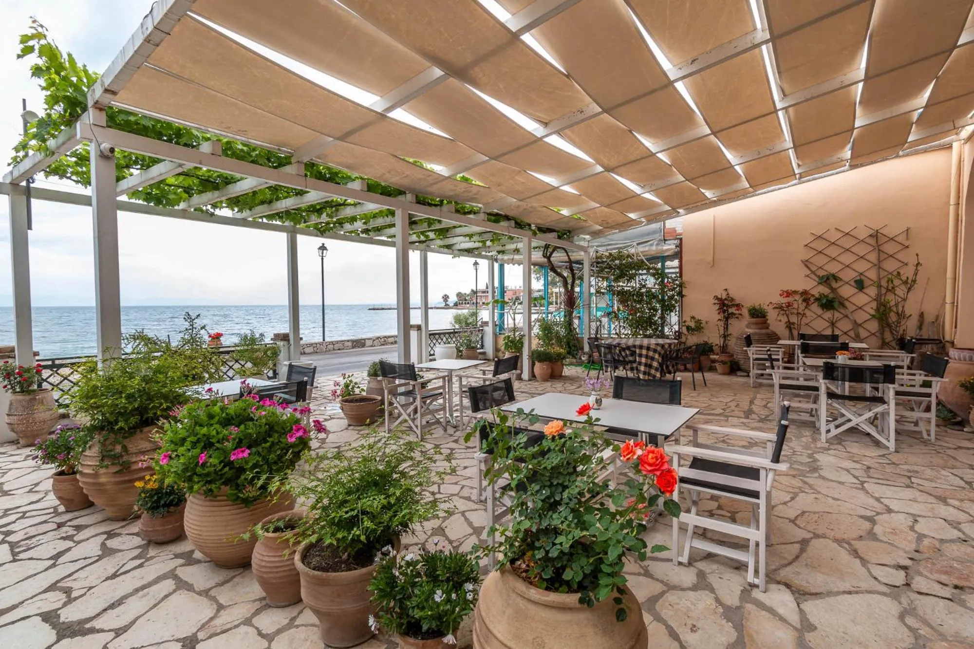 Patio in Eros Beach Hotel