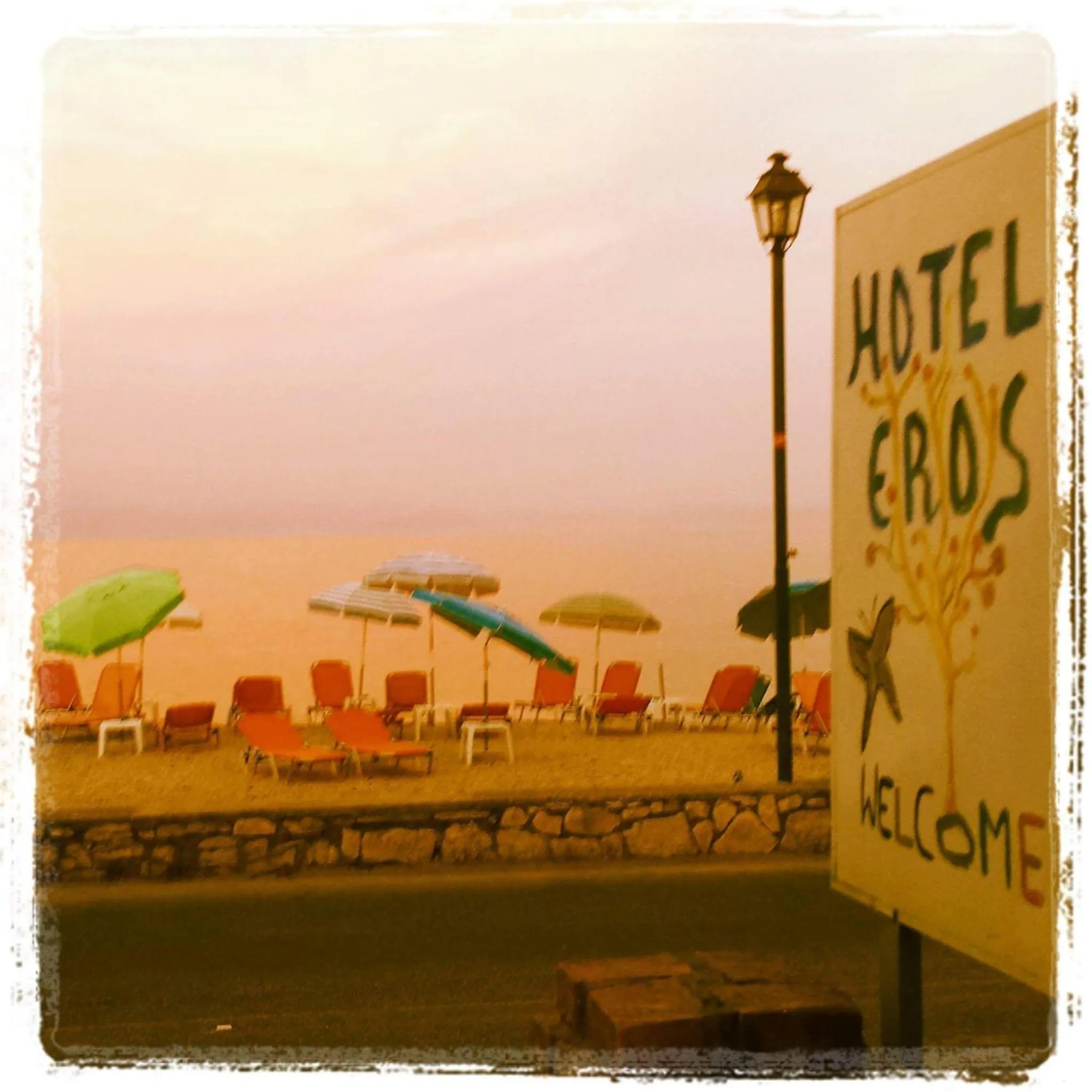 Sunset in Eros Beach Hotel