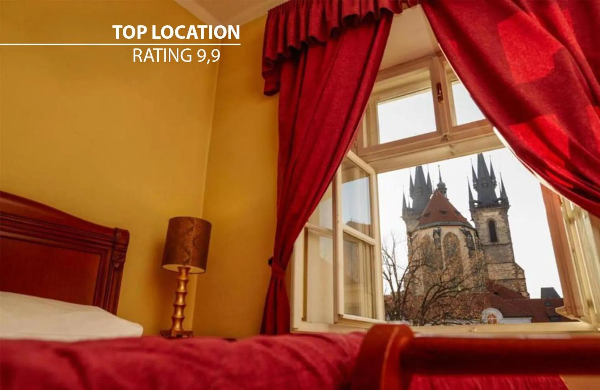 View (from property/room), Bed in Josephine Old Town Square Hotel - Czech Leading Hotels