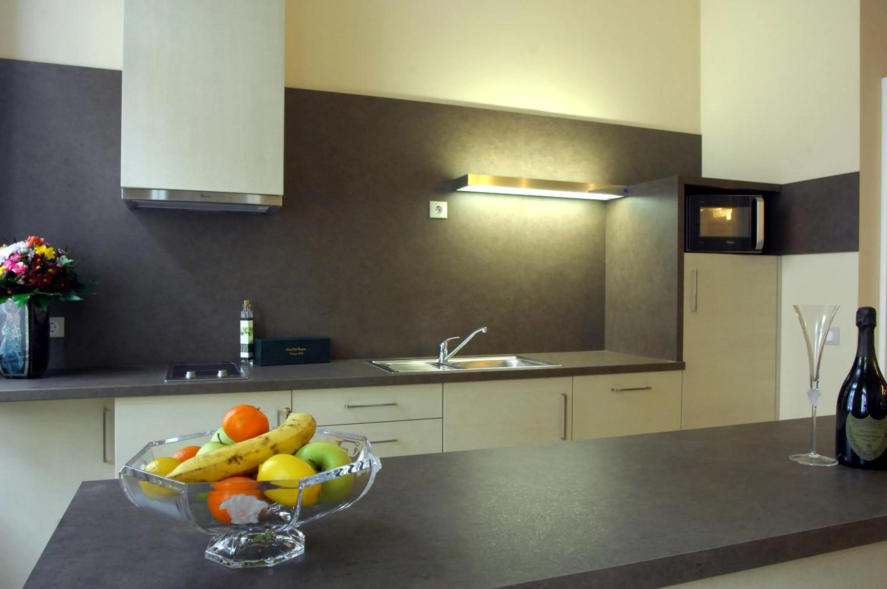 Kitchen or kitchenette in Soleil Apartman Szeged