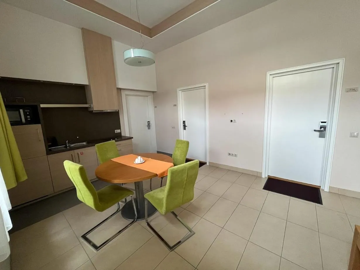 Kitchen or kitchenette in Soleil Apartman Szeged