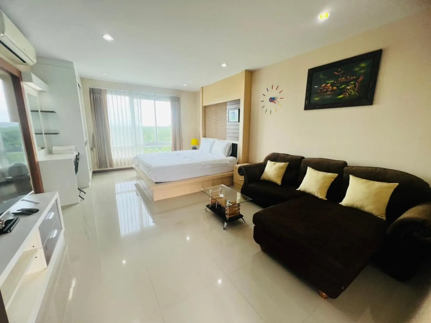 Living room, Bed in The Ozone Krabi Condotel