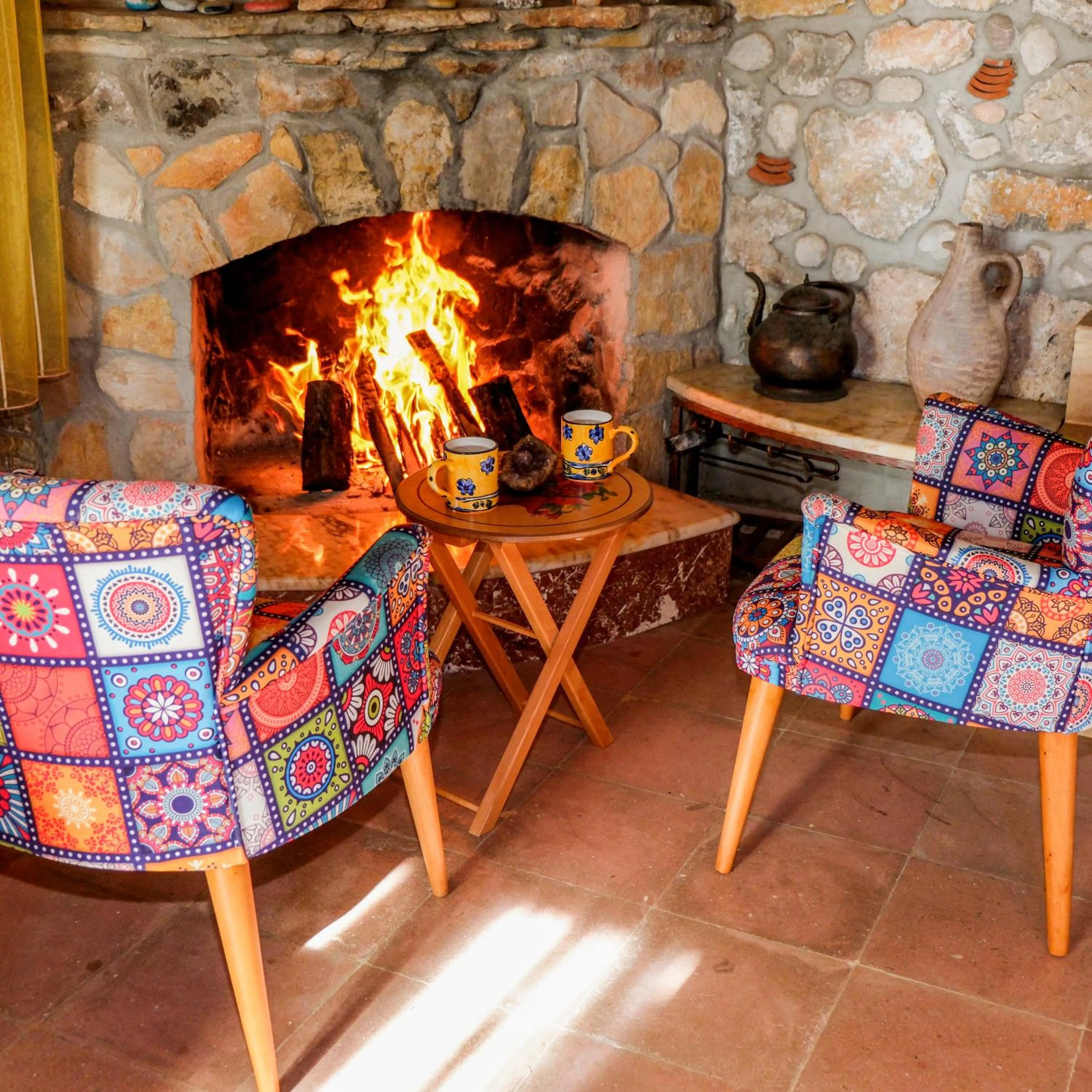 Seating area in Villa Symbola
