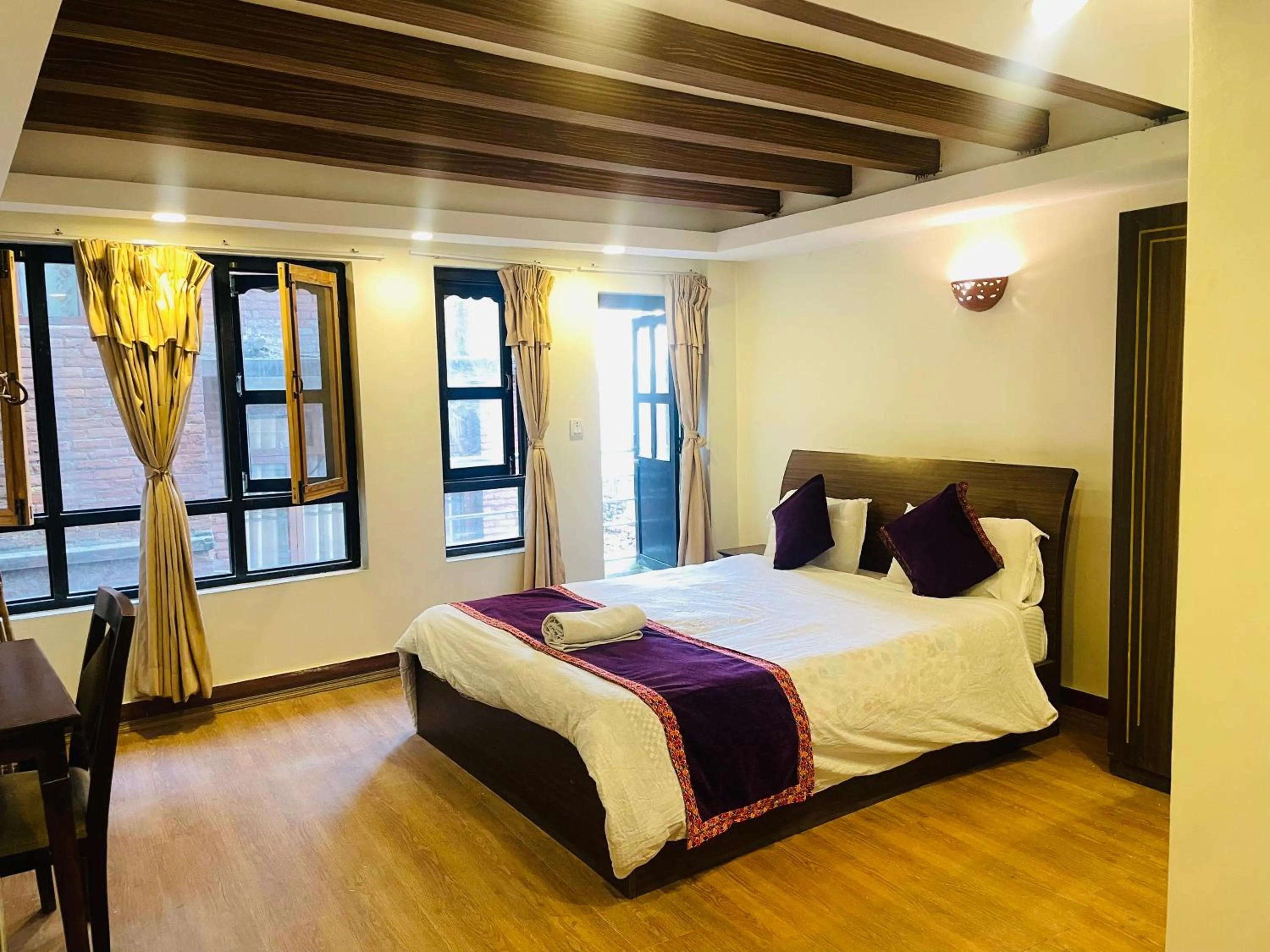 Bed in Hotel Bhaktapur Inn