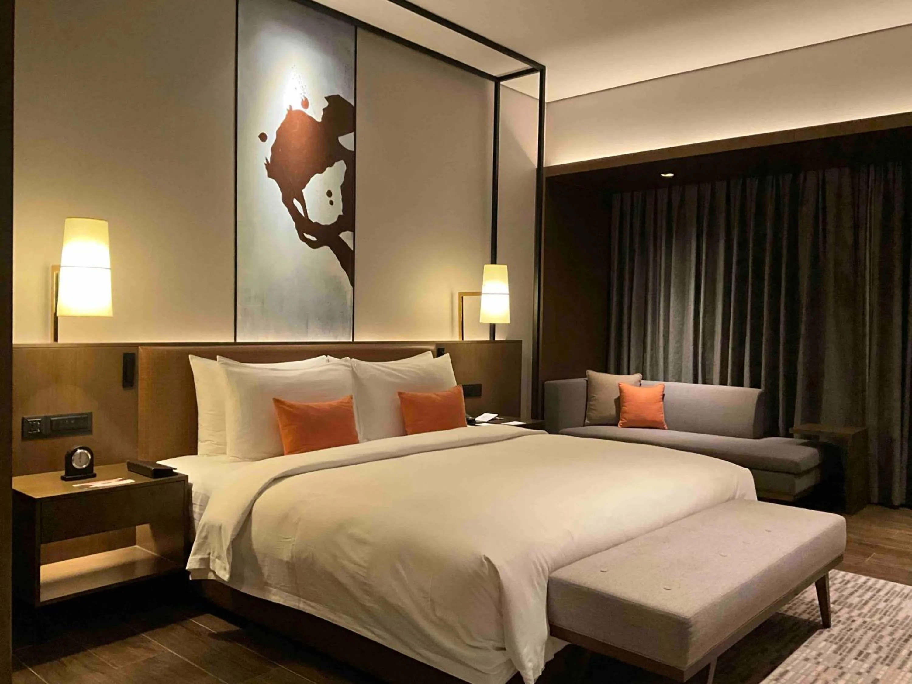 Bed in Wyndham Grand Yangon