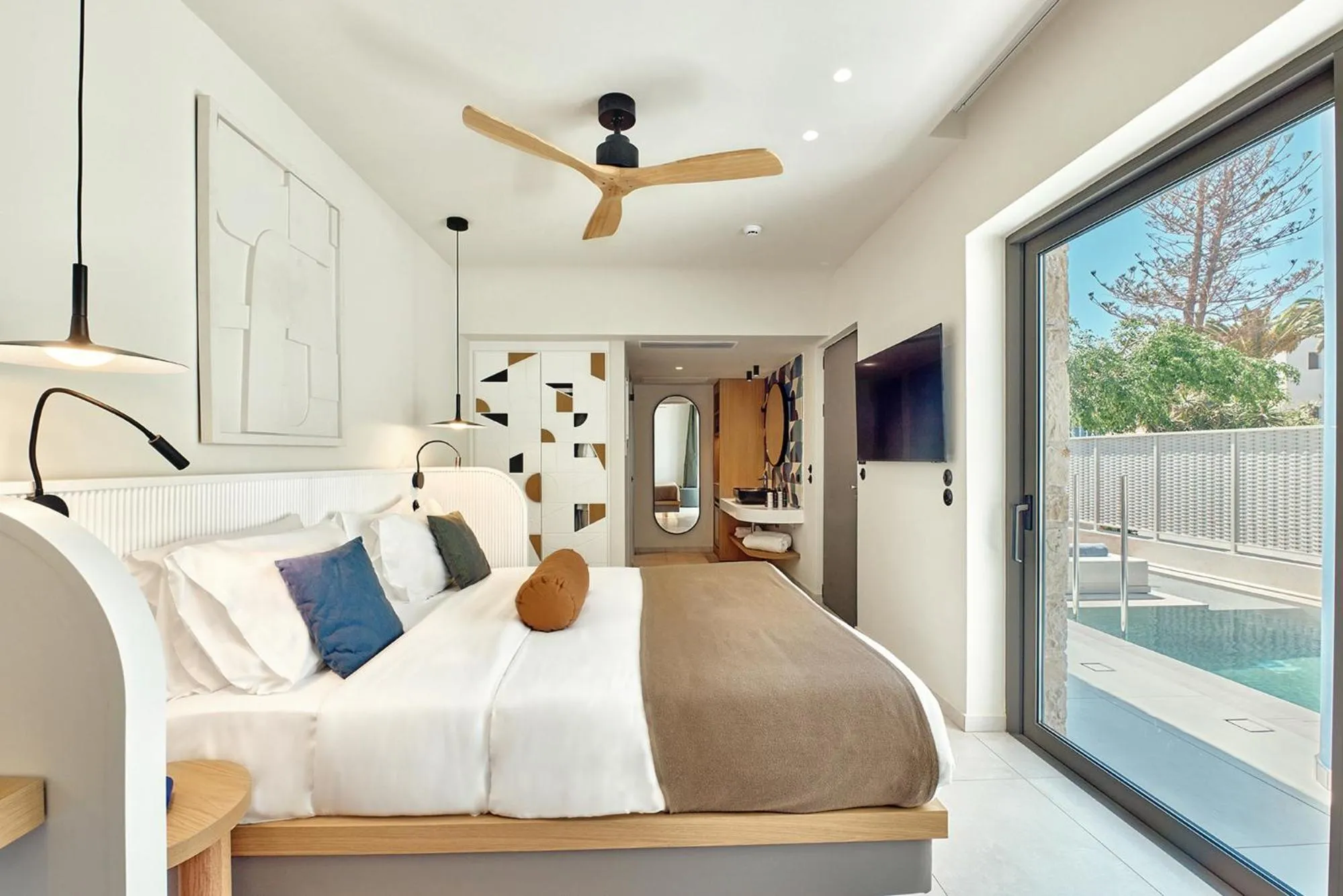 Bedroom, Bed in Paralos Kosta Alímia