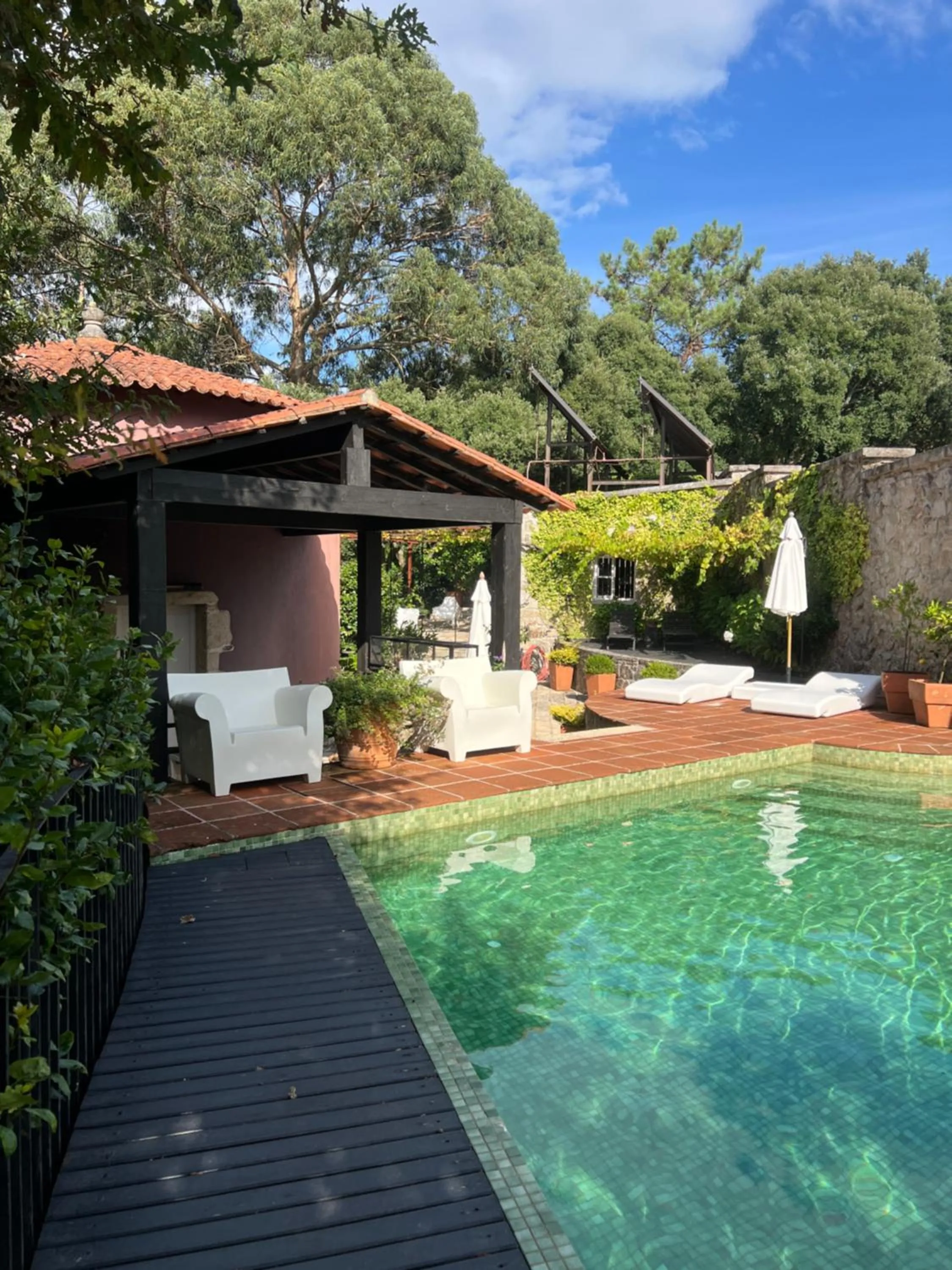 Pool view in Enoturismo Novavila Rias Baixas Wine Design