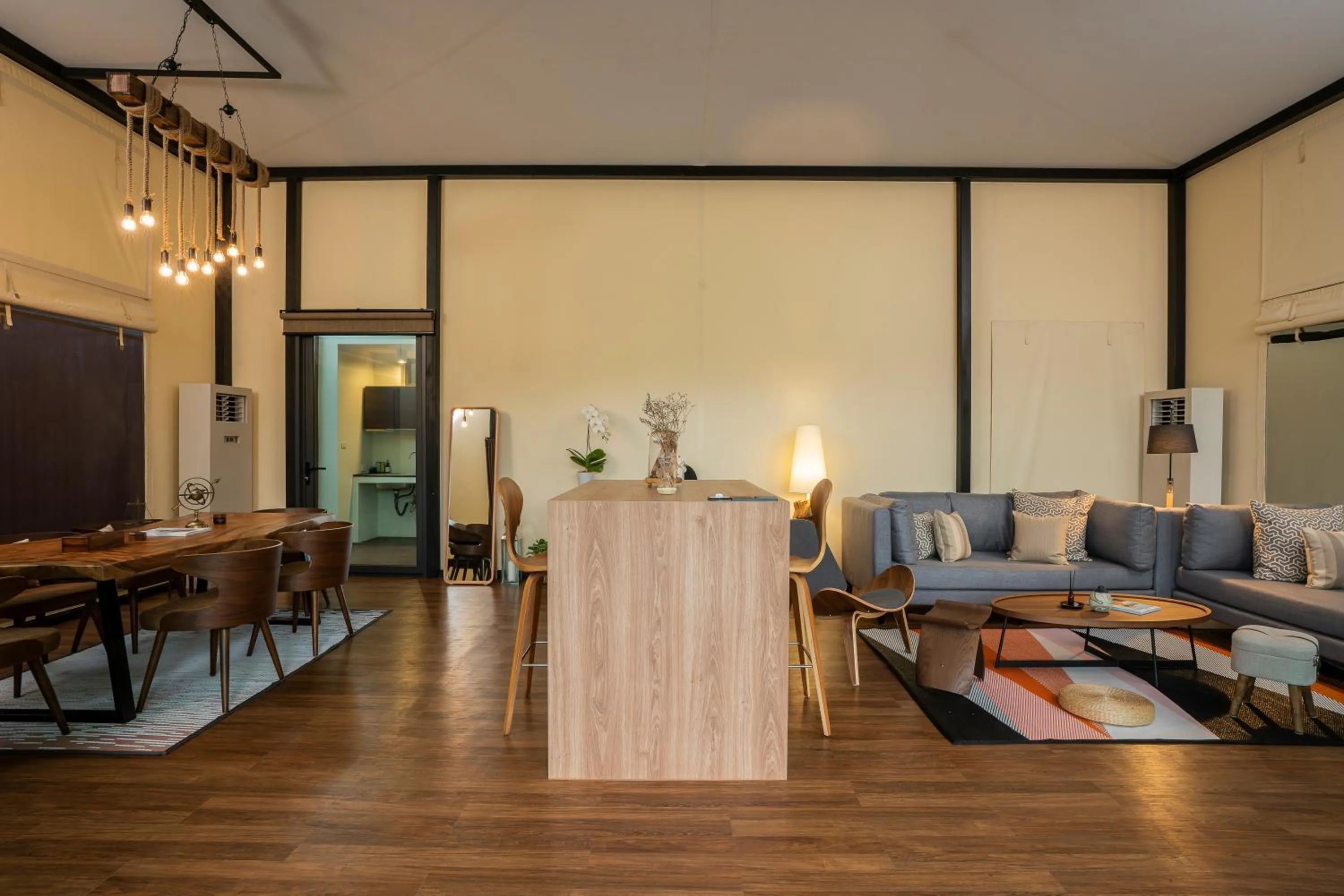 Living room in Te Mata Glamping