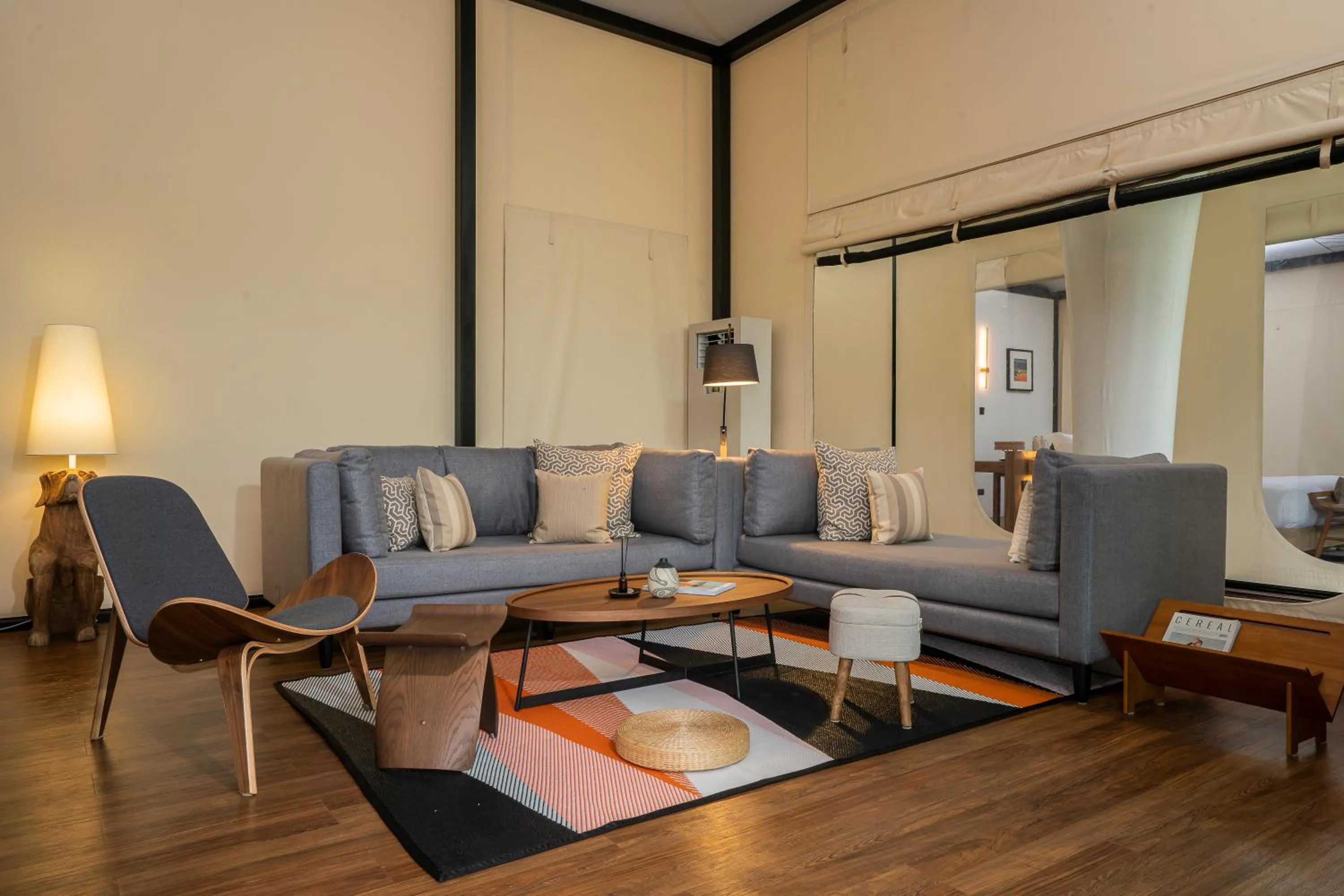 Living room in Te Mata Glamping
