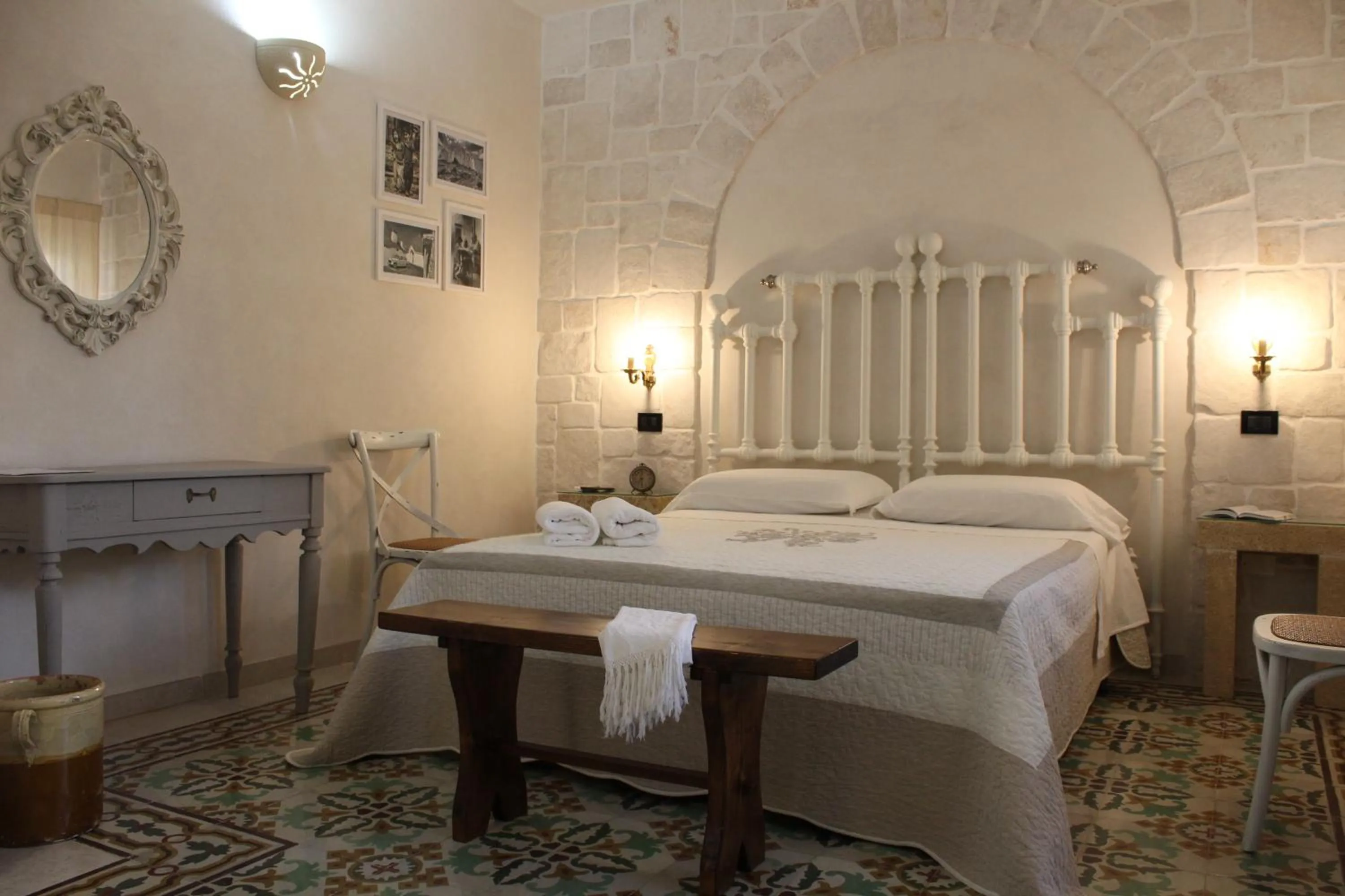 Patio, Bed in Masseria Tolla