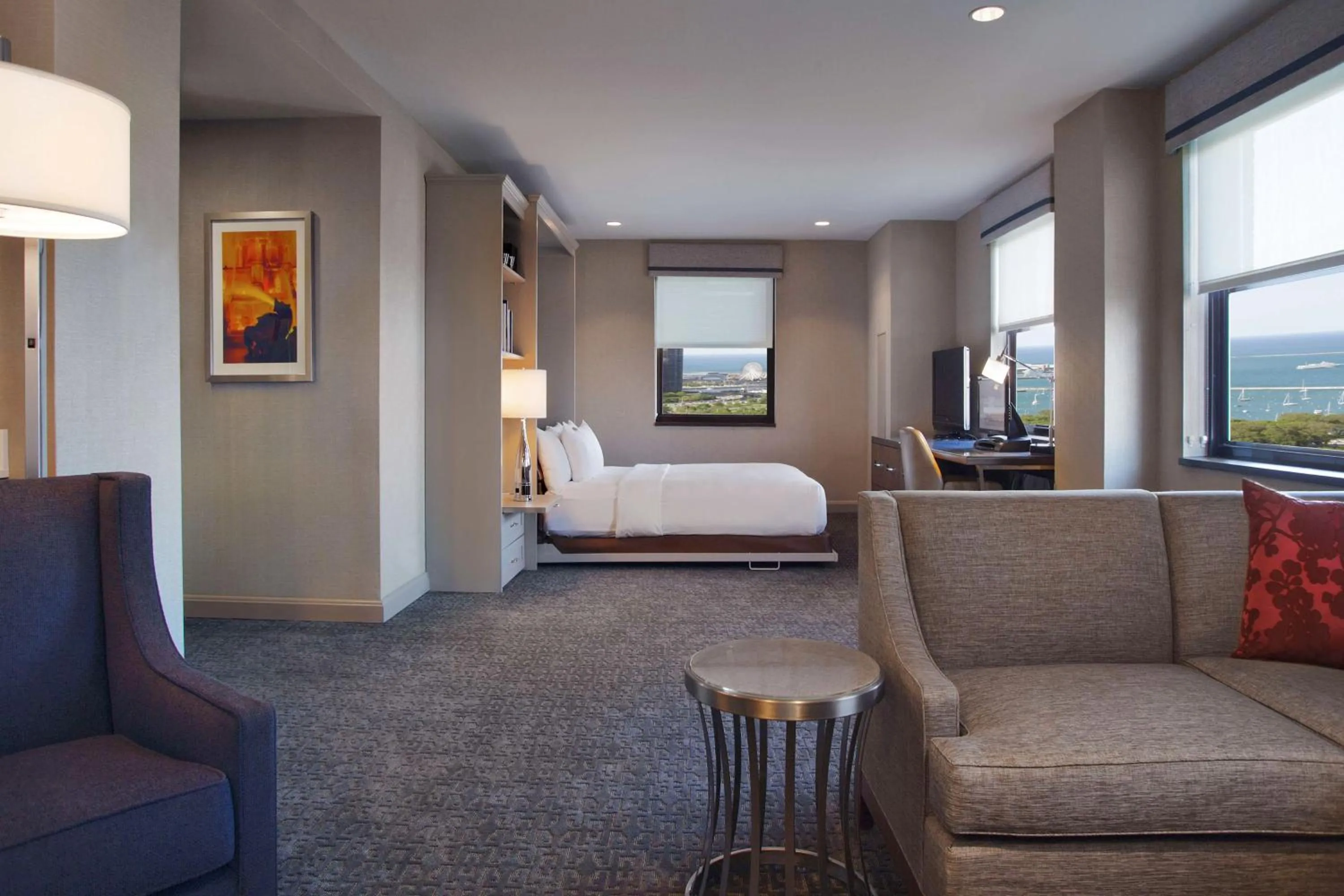 Bed in Hilton Chicago