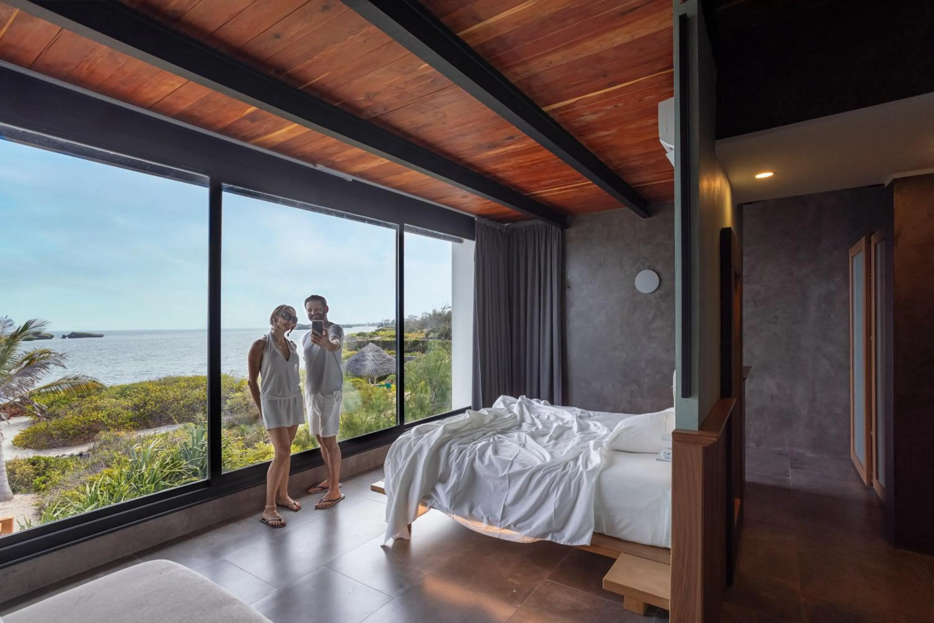 View (from property/room), Bed in The Charming Lonno Lodge Watamu