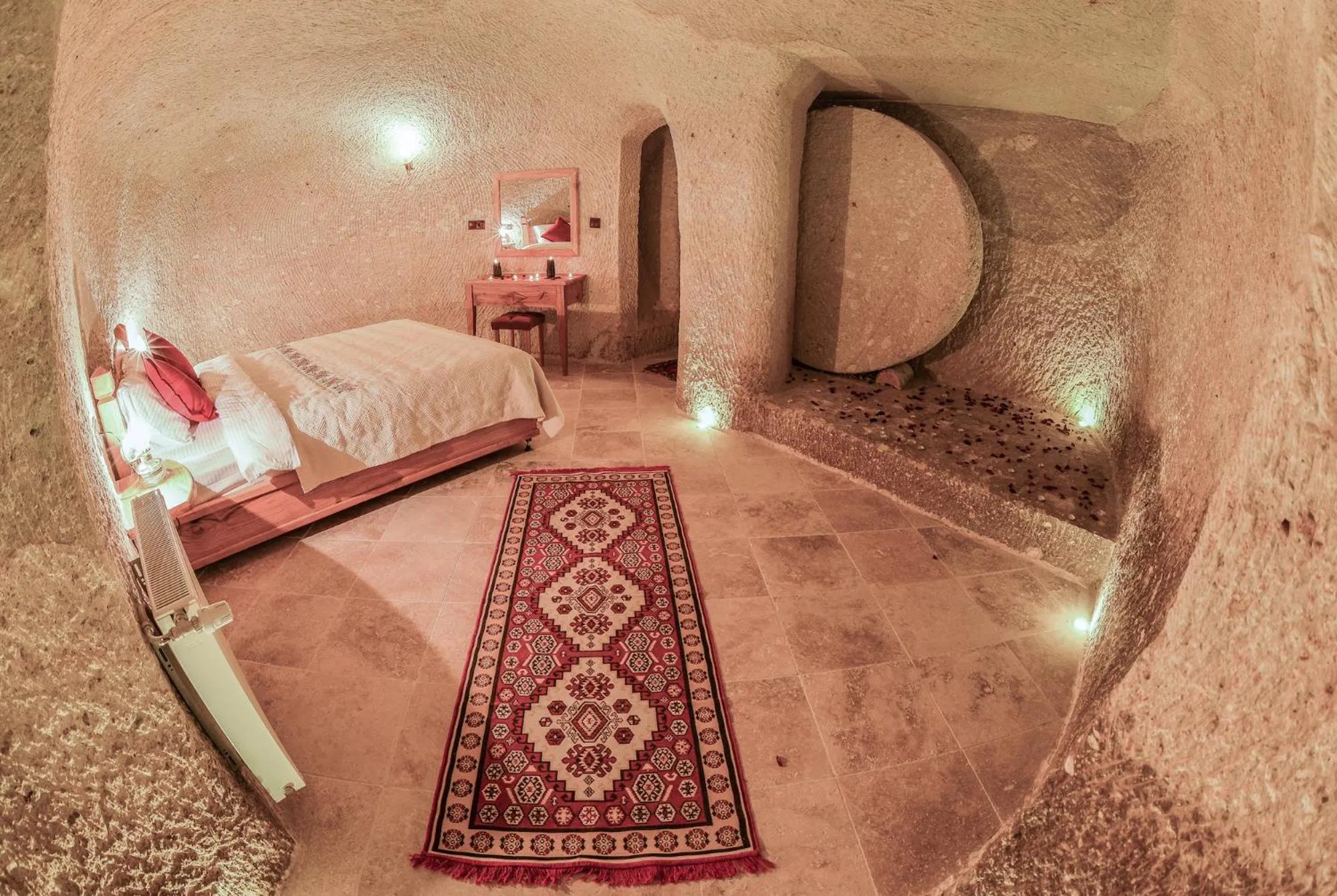 Bed in Mosaic Cave Hotel