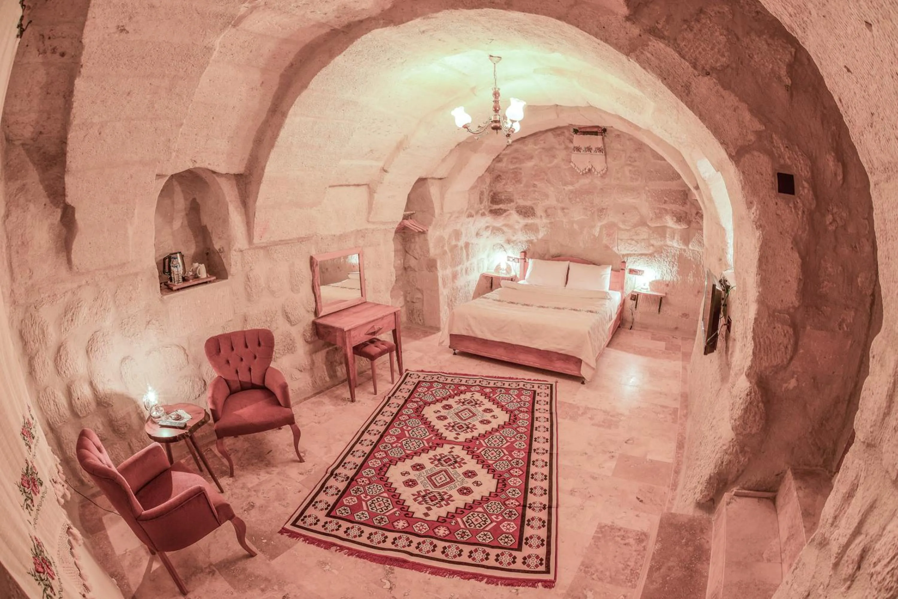 Bed in Mosaic Cave Hotel