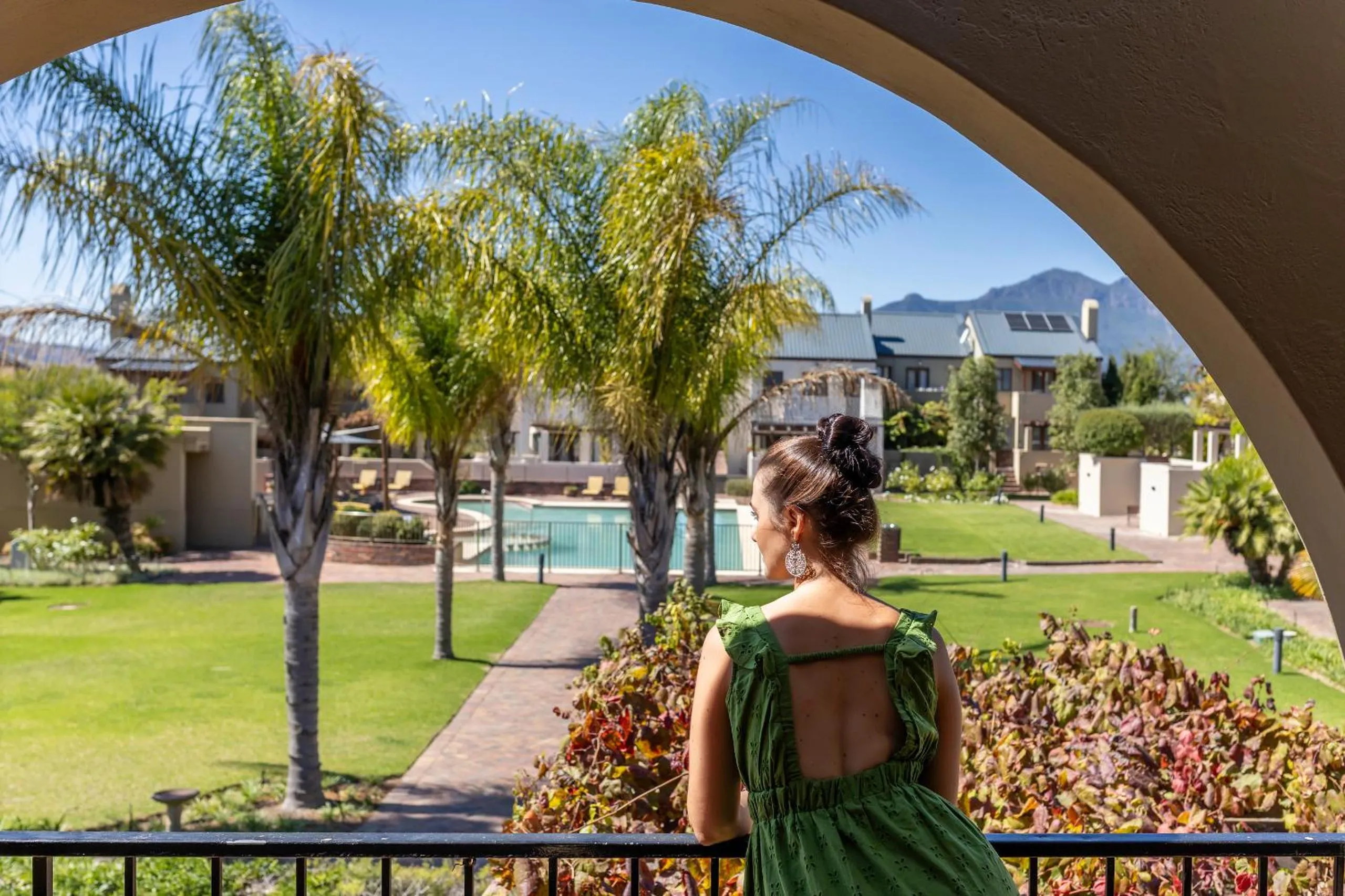 Pool view in Devonvale Golf & Wine Estate