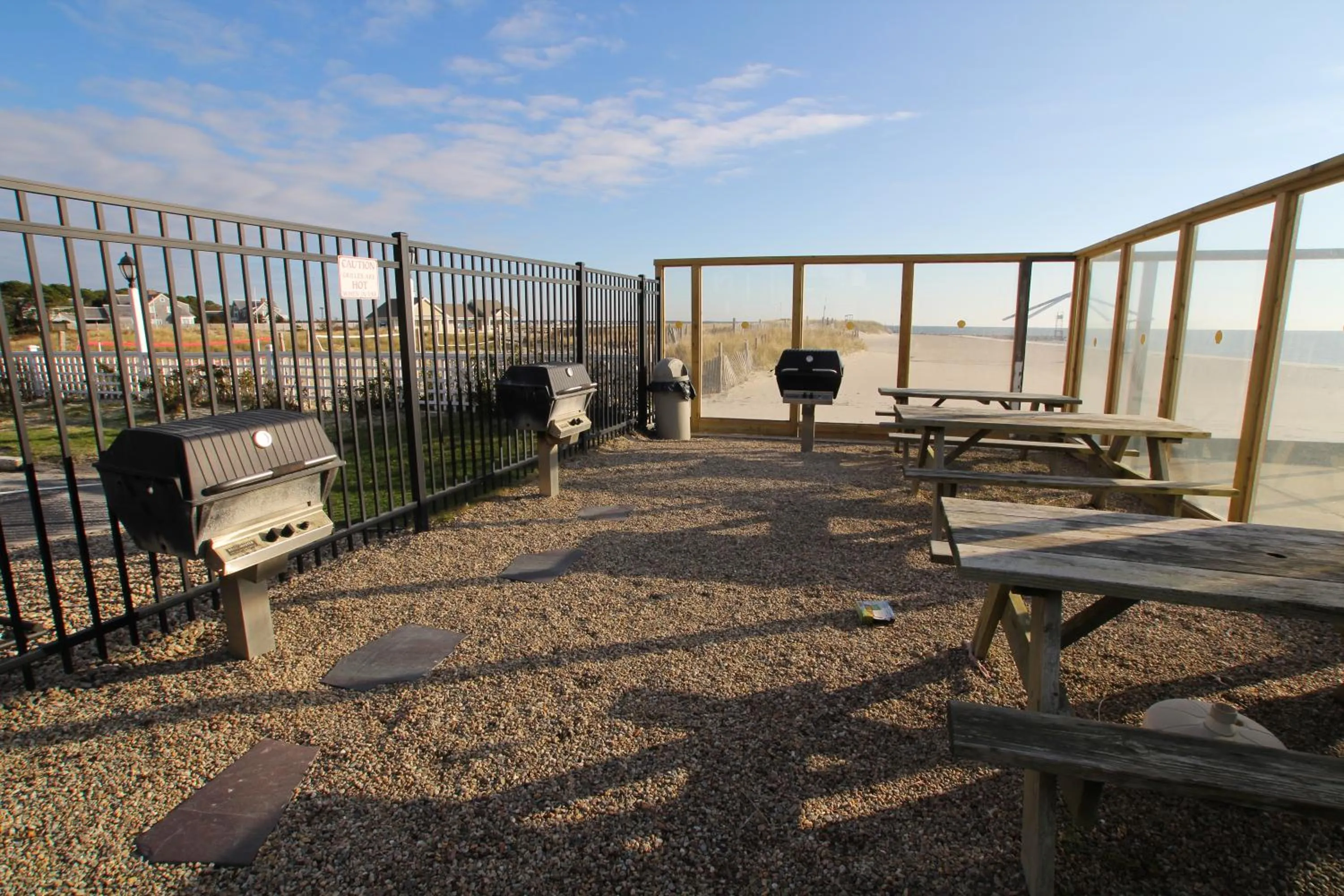 BBQ facilities in Ocean Club on Smuggler's Beach