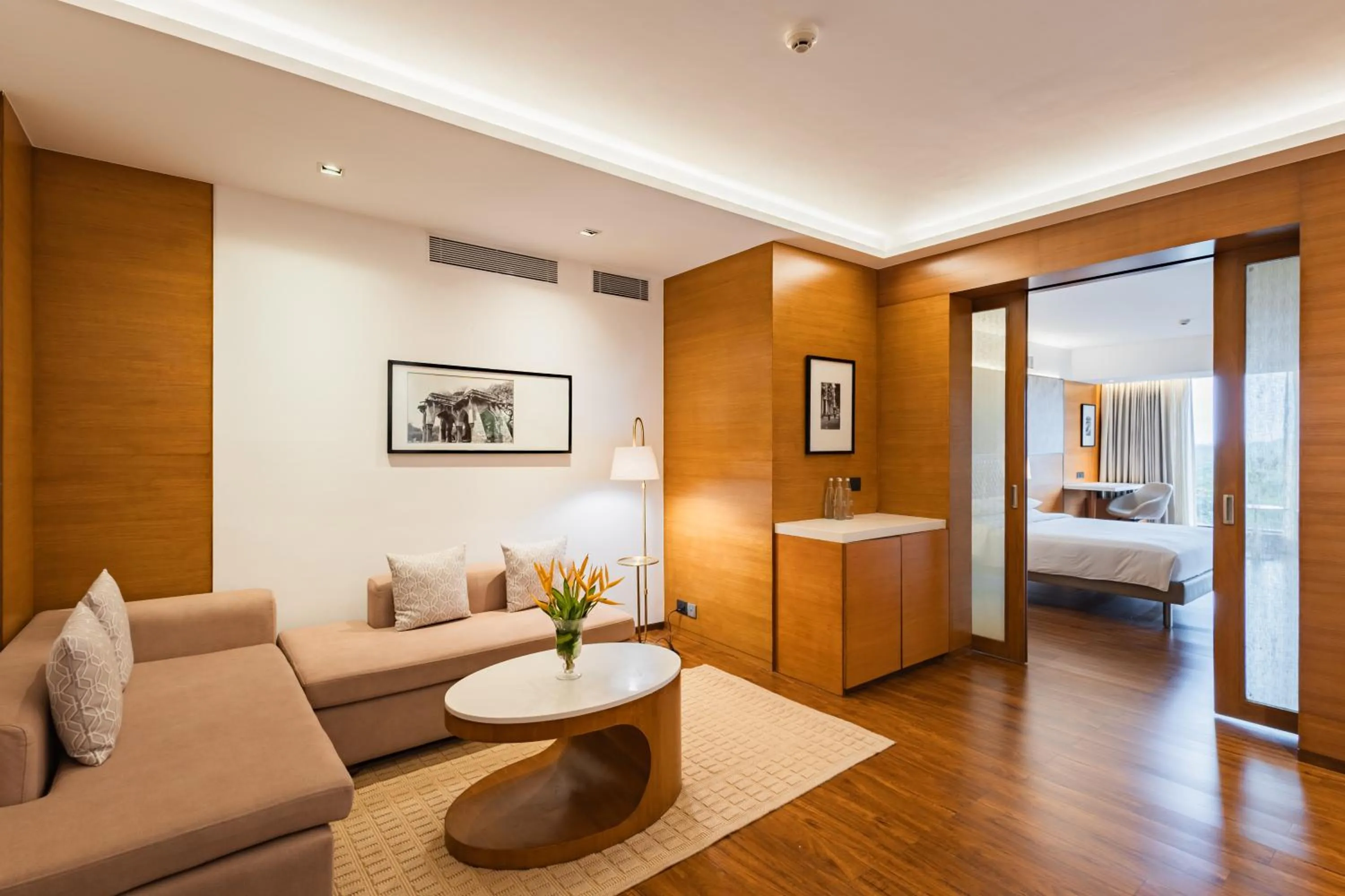 Living room, Bed in Hyatt Pune