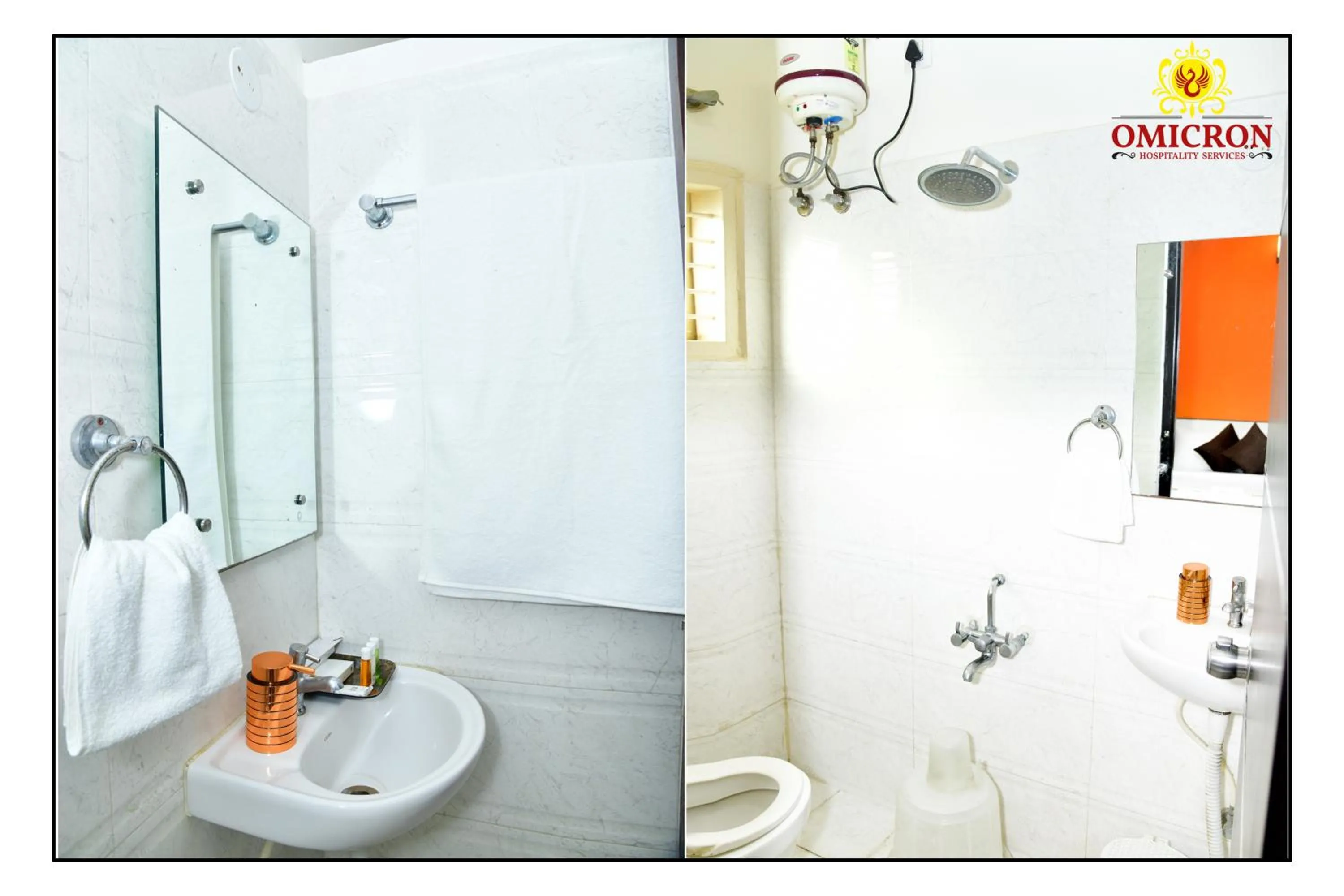 Shower in Hotel Omicron 1 BHK Studio room