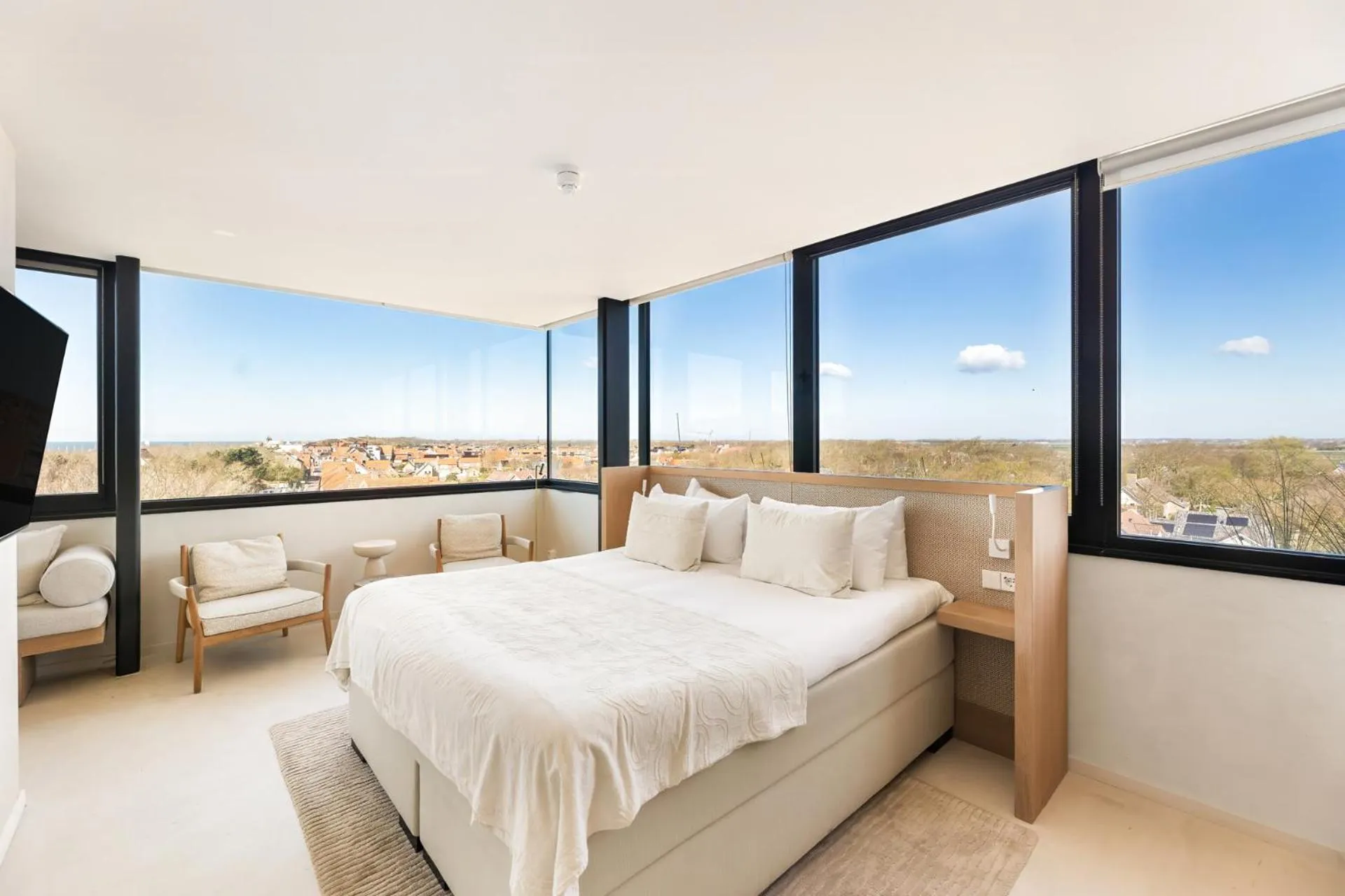 Bedroom, Bed in Duinhotel Tien Torens