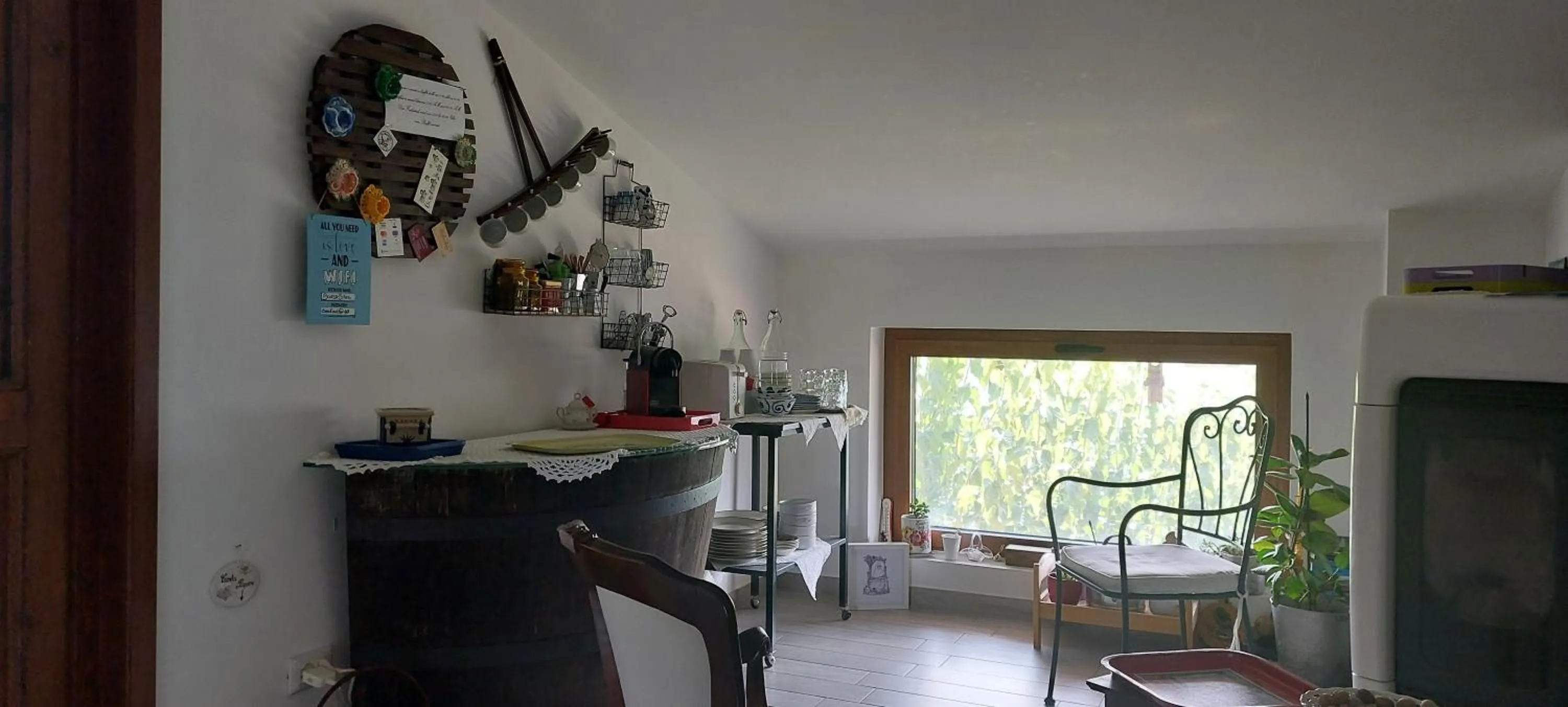 Seating area in B&B Books & Bikes