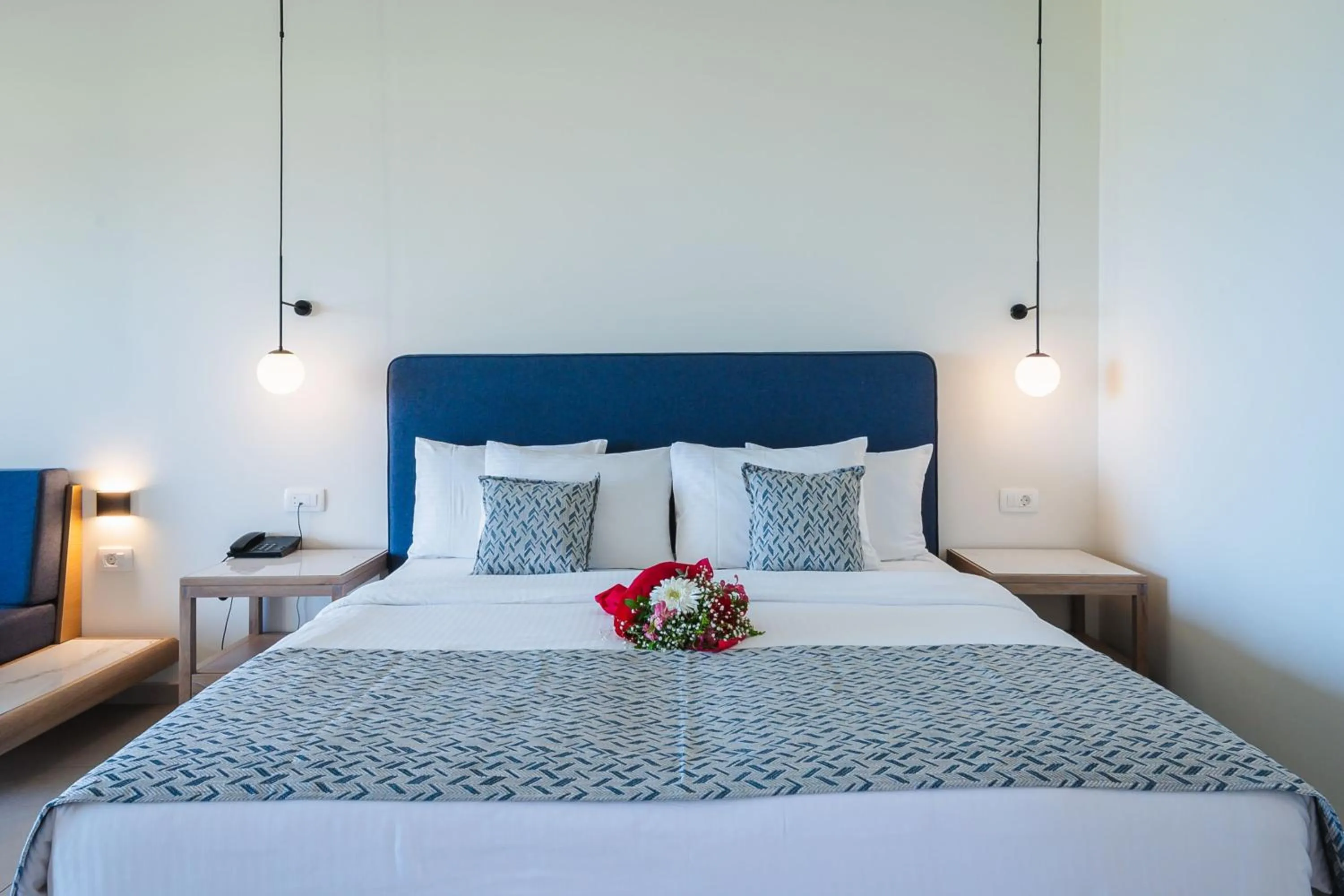 Bed in Silver Beach Hotel & Apartments