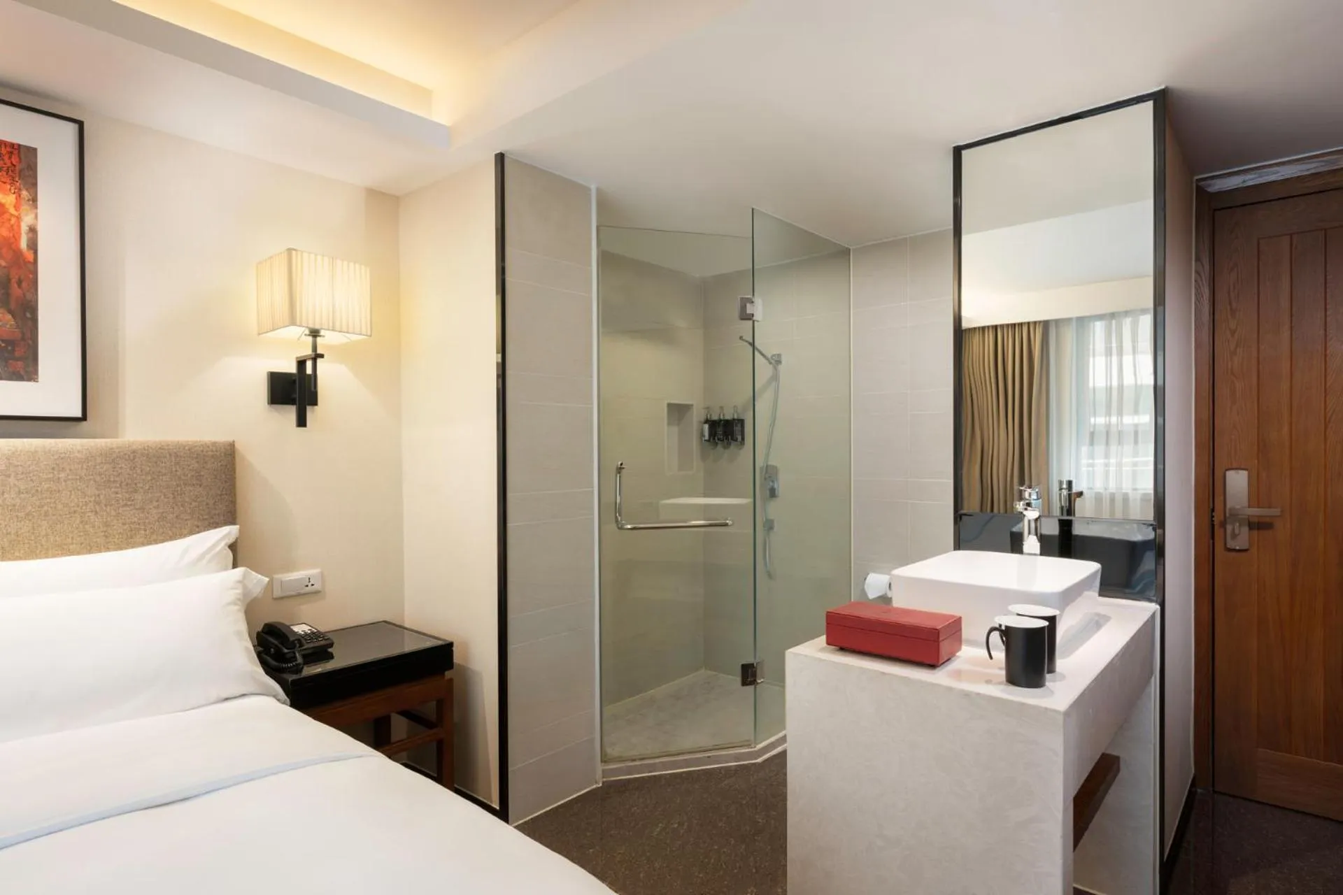 Bathroom, Bed in SSAW Boutique Hotel Sanya