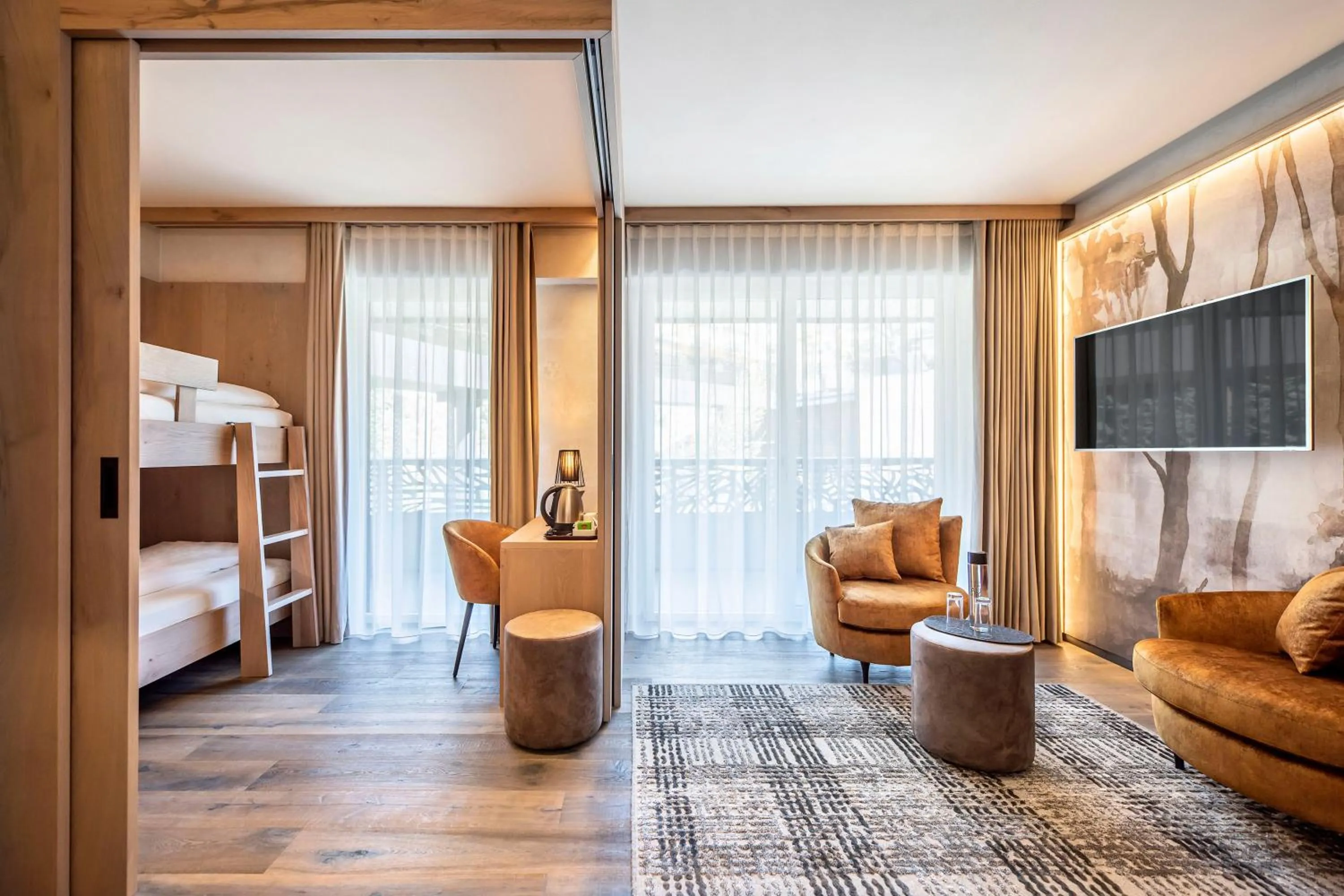 Living room, Bed in Quellenhof Luxury Resort Passeier