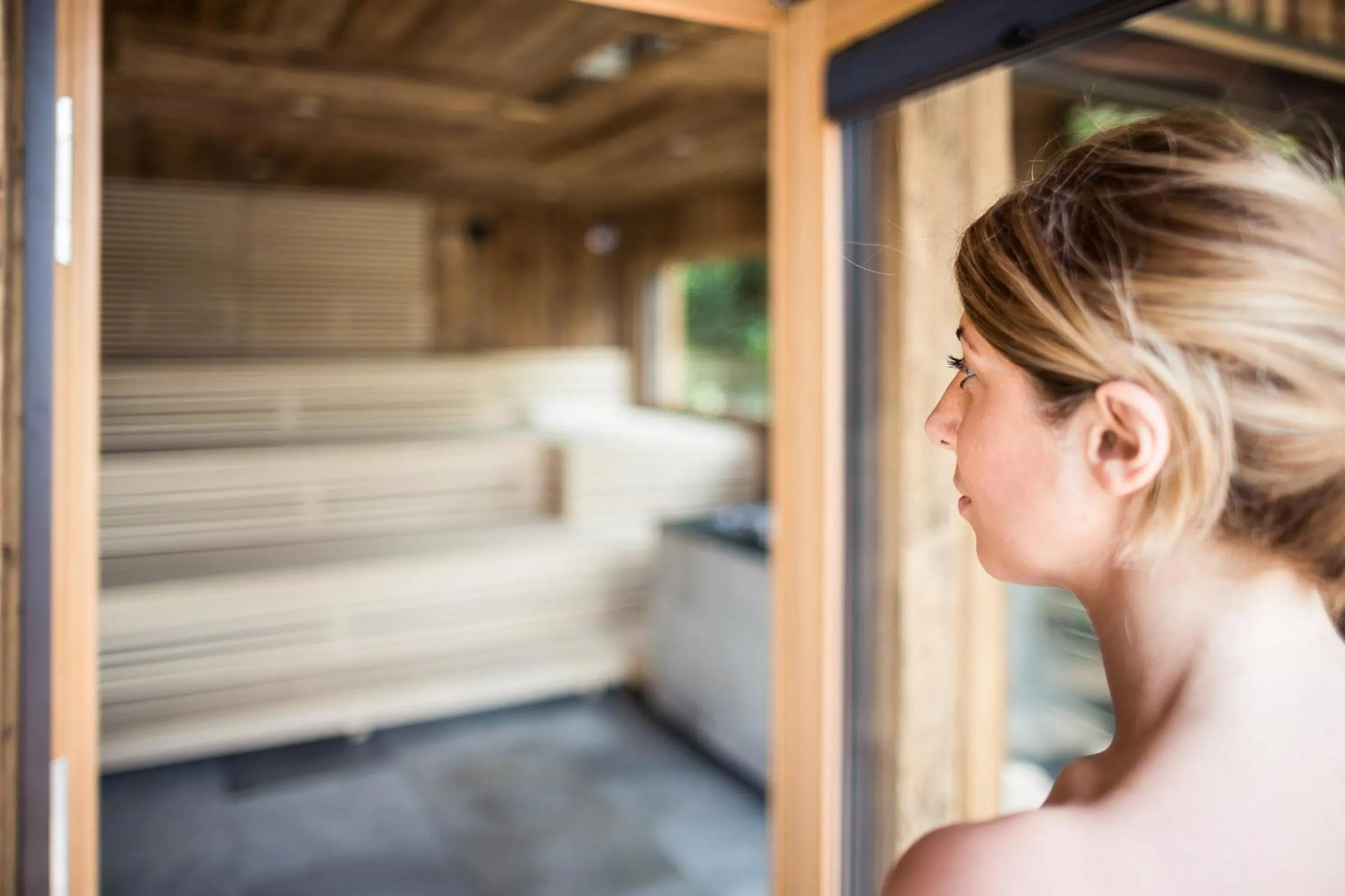 Sauna, Bed in Quellenhof Luxury Resort Passeier