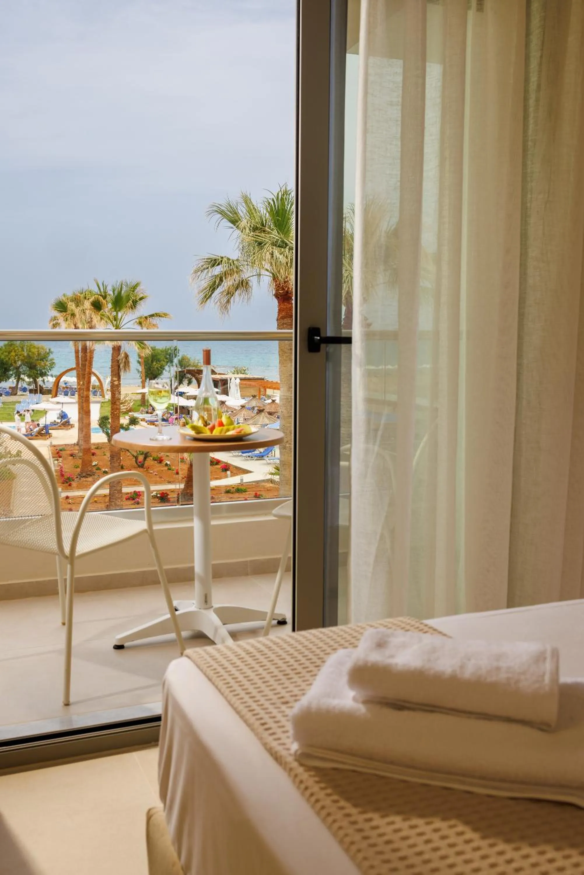 Bed in Malia Bay Beach Hotel & Bungalows