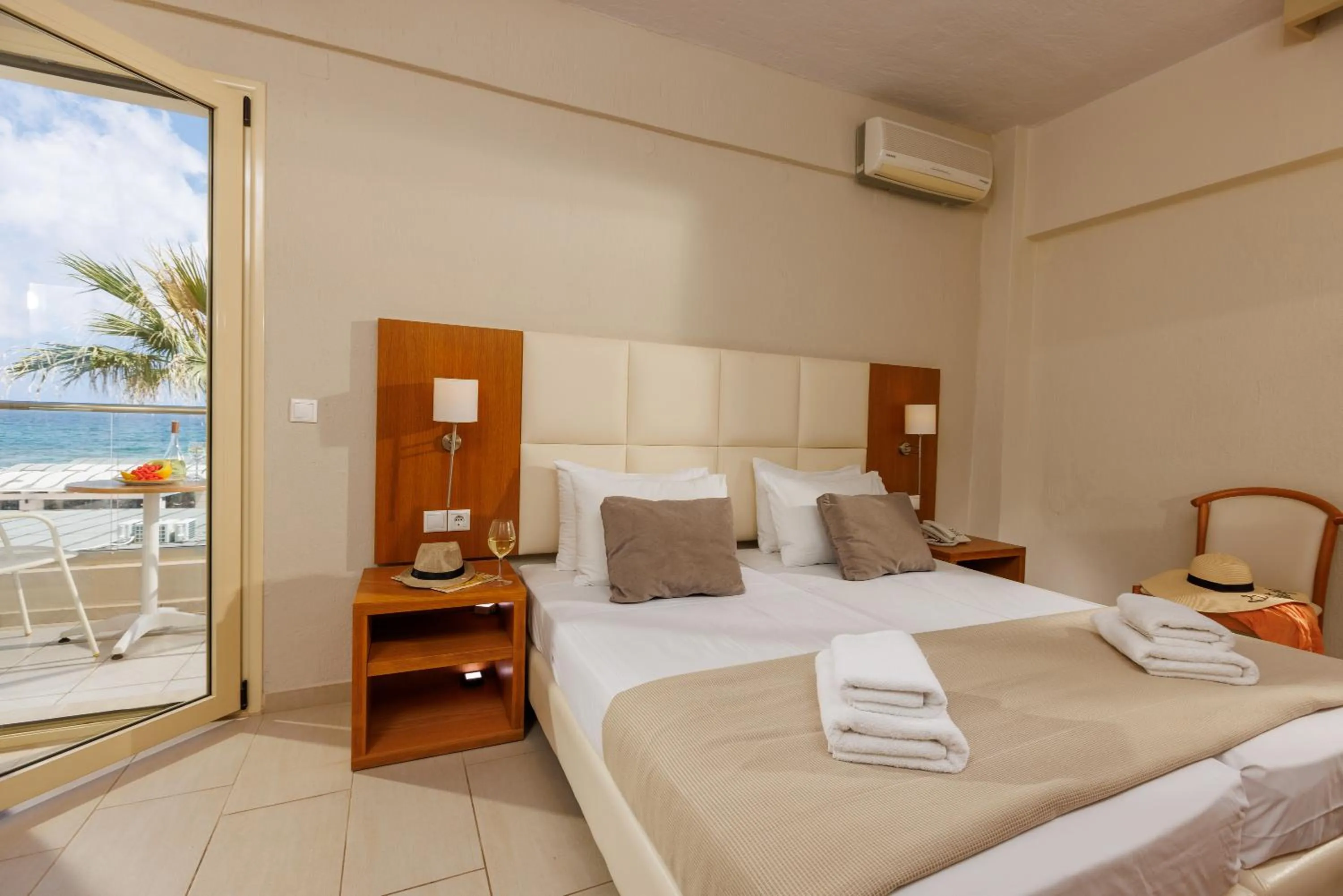 Bedroom, Bed in Malia Bay Beach Hotel & Bungalows