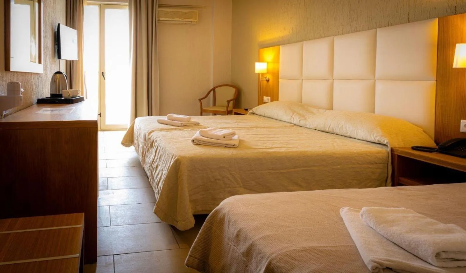 Bed in Malia Bay Beach Hotel & Bungalows