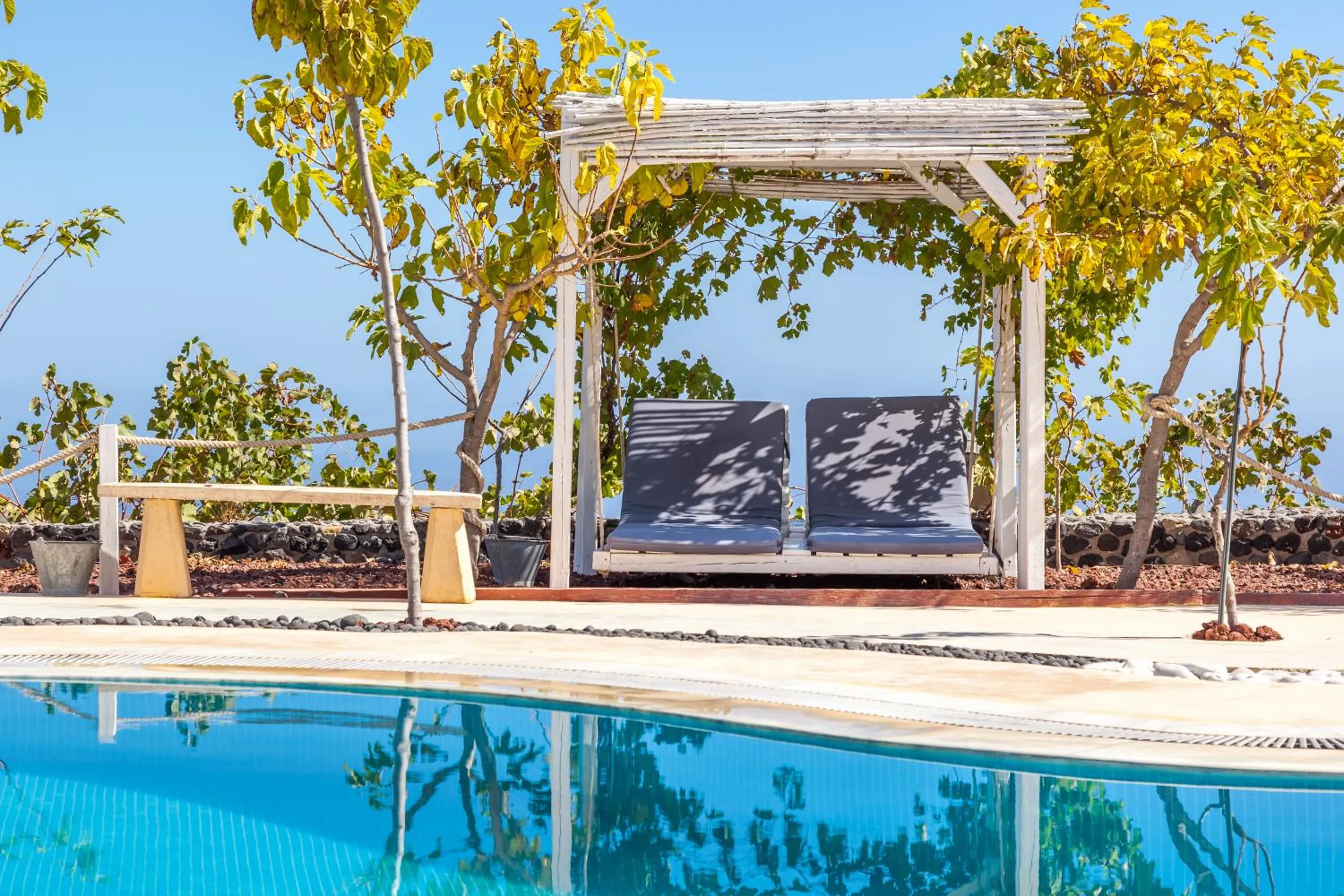 Swimming pool in Santorini Mesotopos