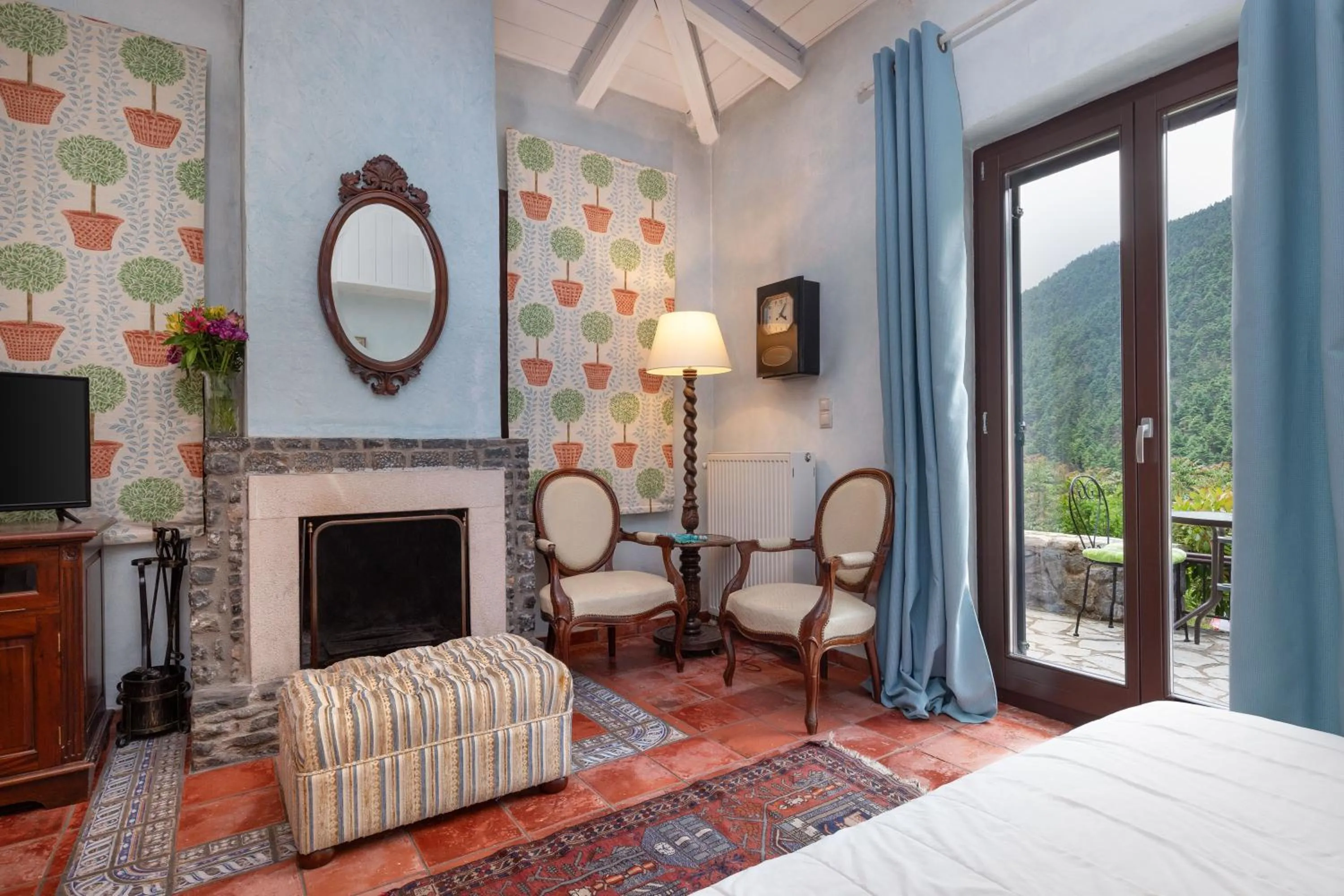 Natural landscape, Bed in Ostra Menalon Luxury Suites