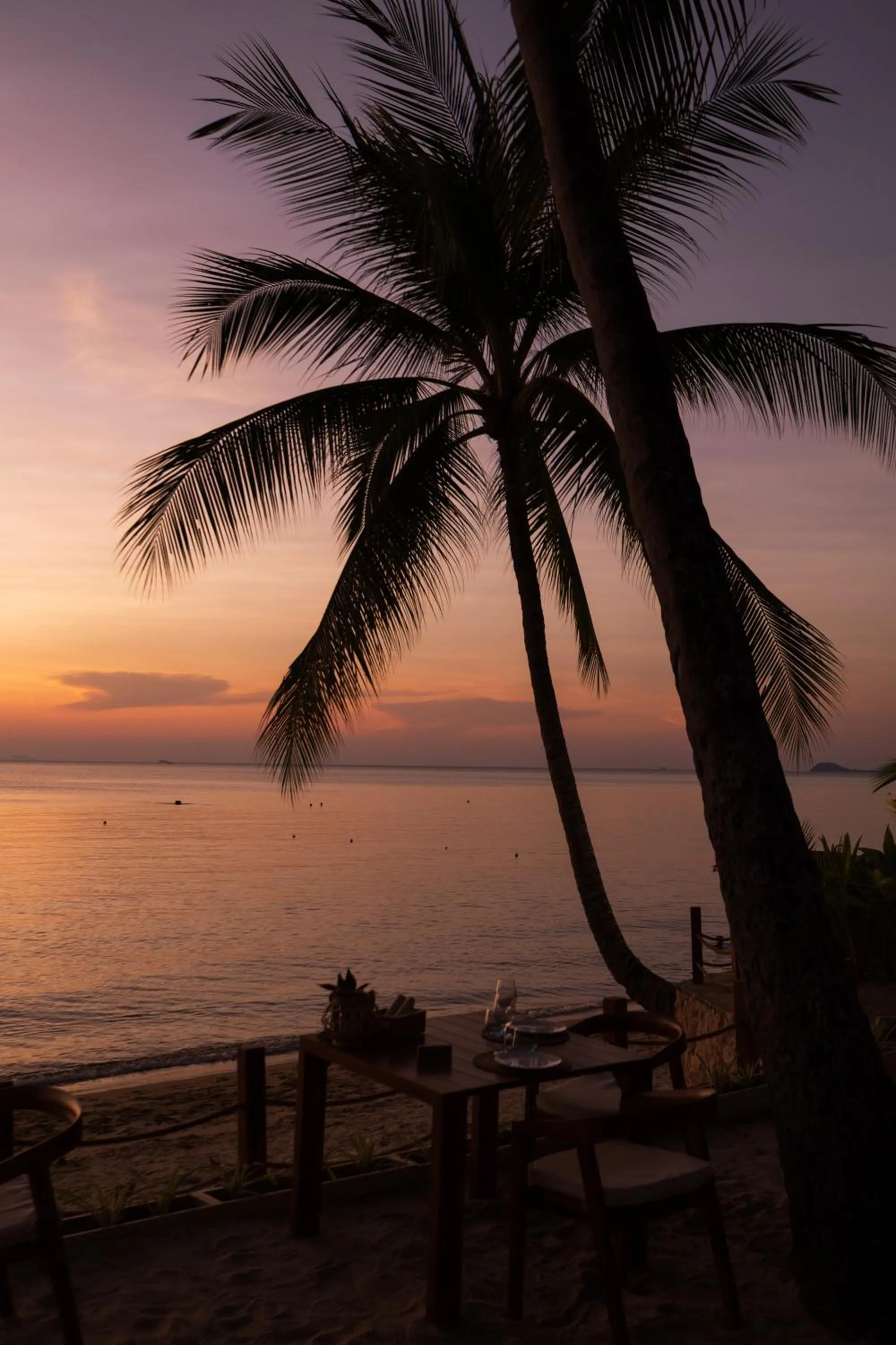 Sunset in Nikki Beach Resort & Spa Koh Samui