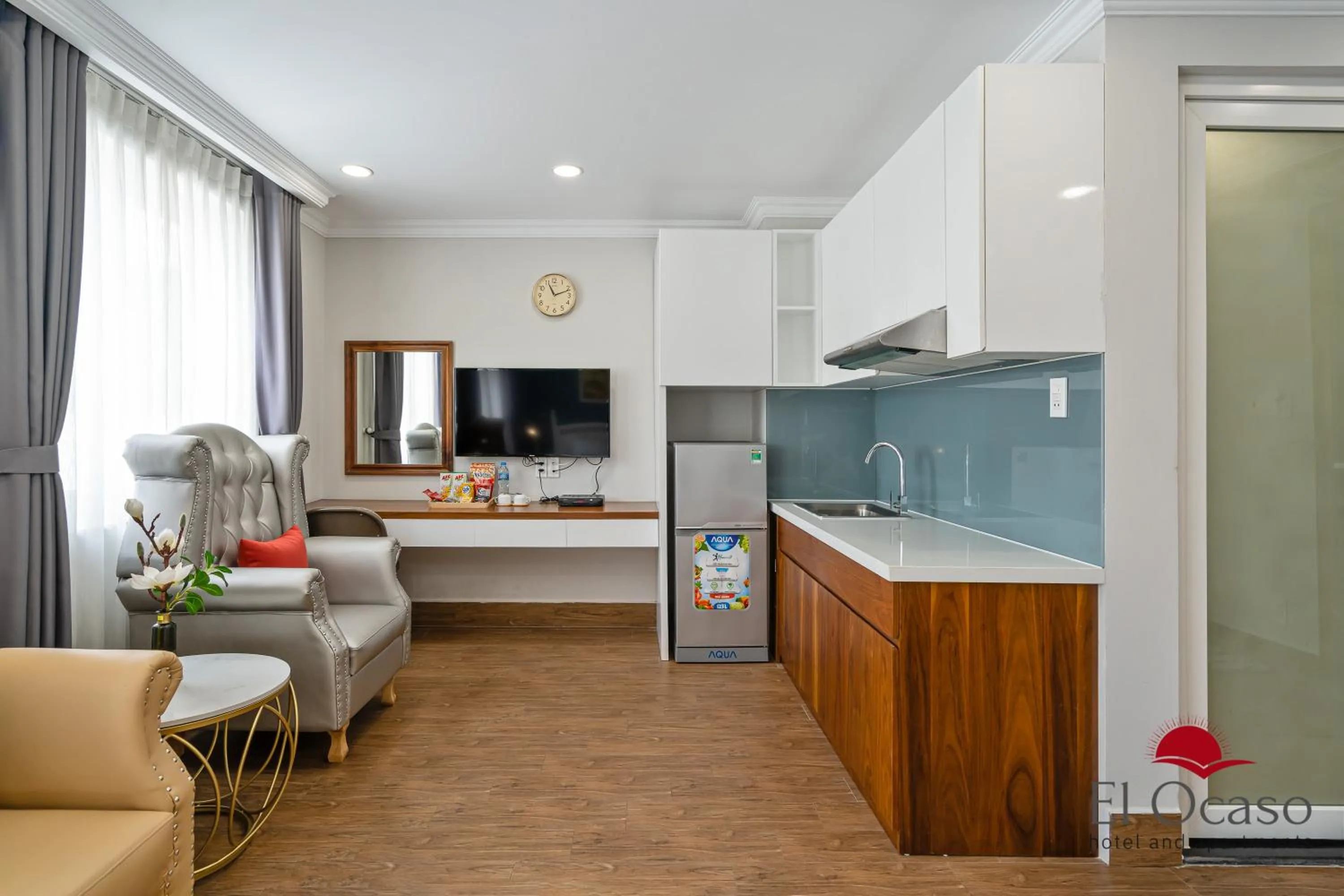 Kitchen or kitchenette in El Ocaso Hotel and Apartments