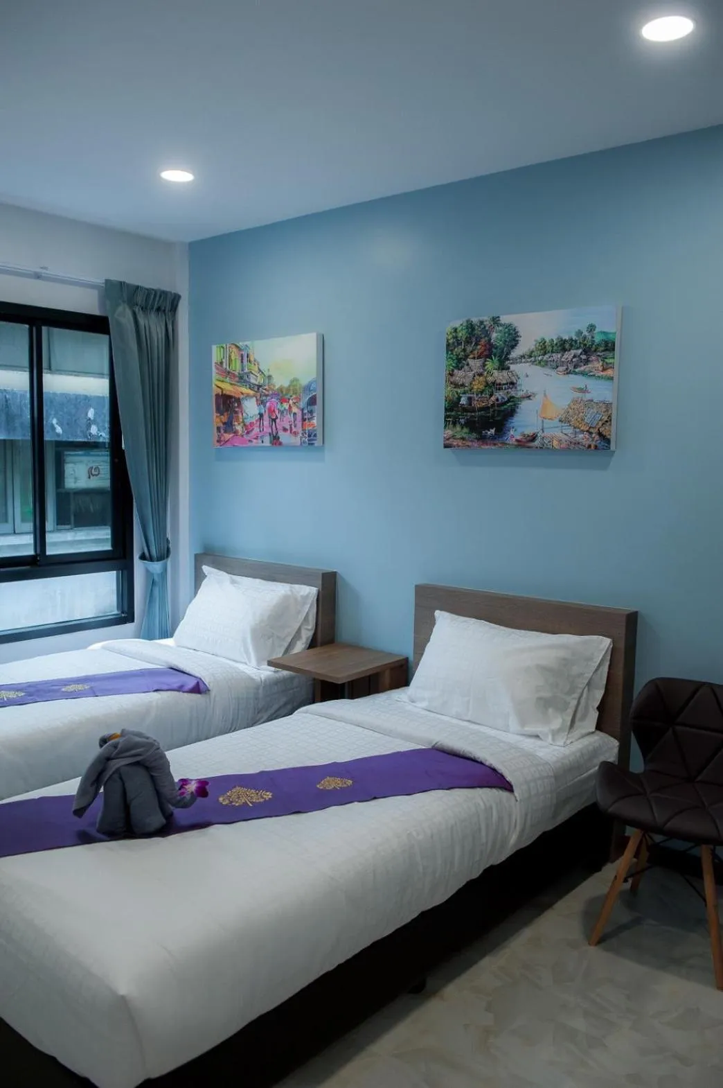 Bed in The Moon Night Hotel