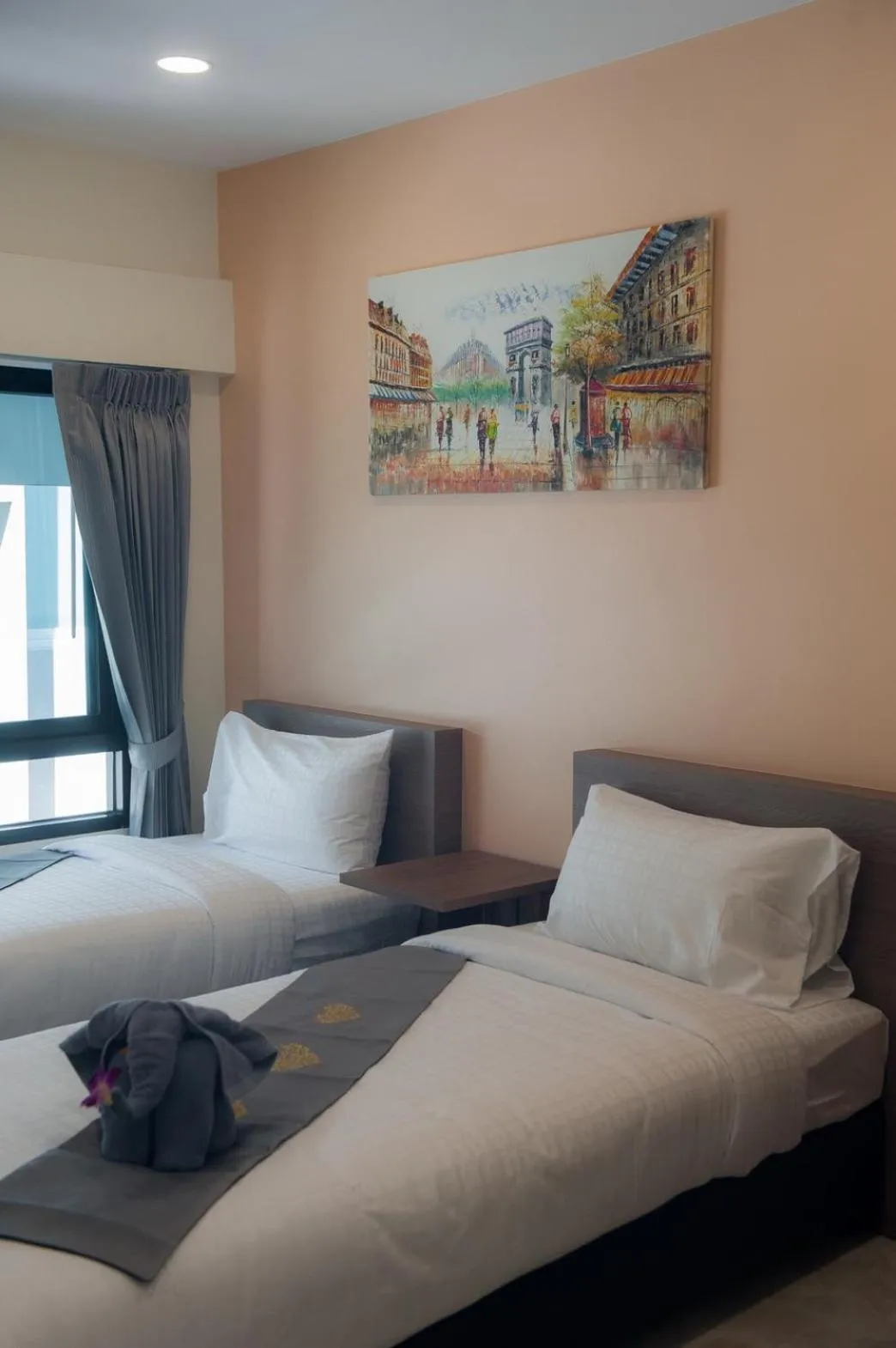 Bed in The Moon Night Hotel