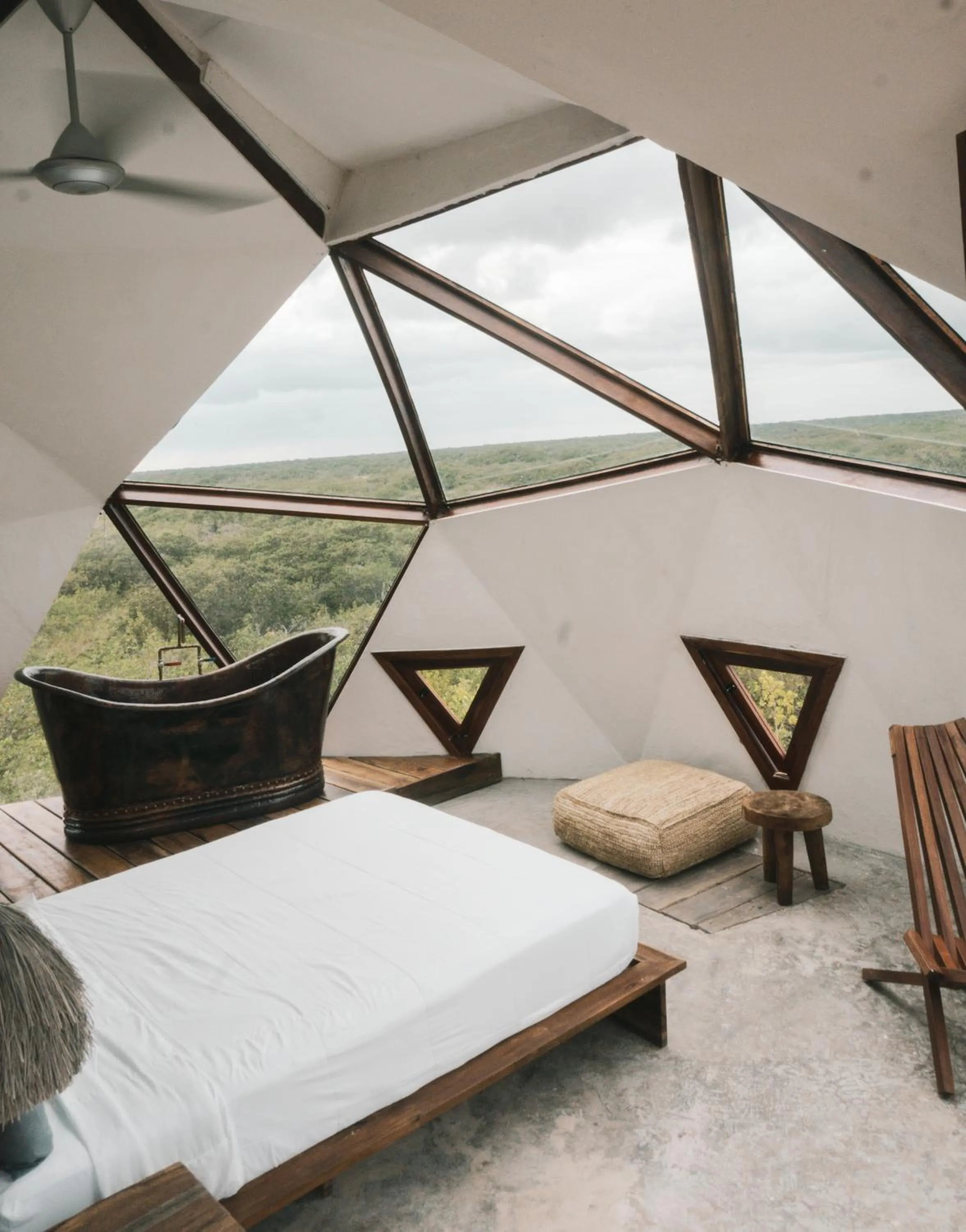 View (from property/room), Bed in Mamasan Treehouses & Cabins