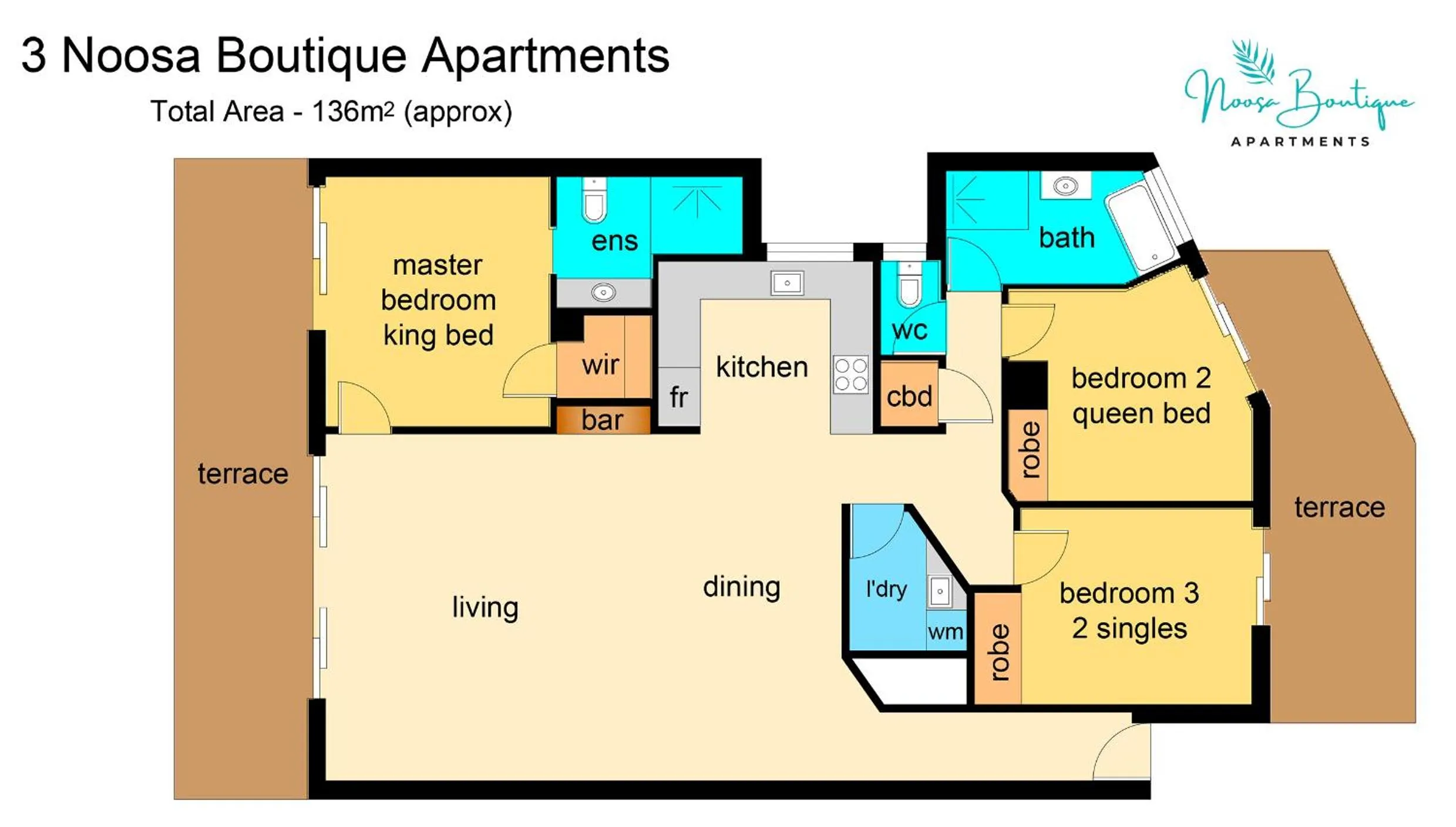 Floor plan in Noosa Boutique Apartments & Elkhorn Villas