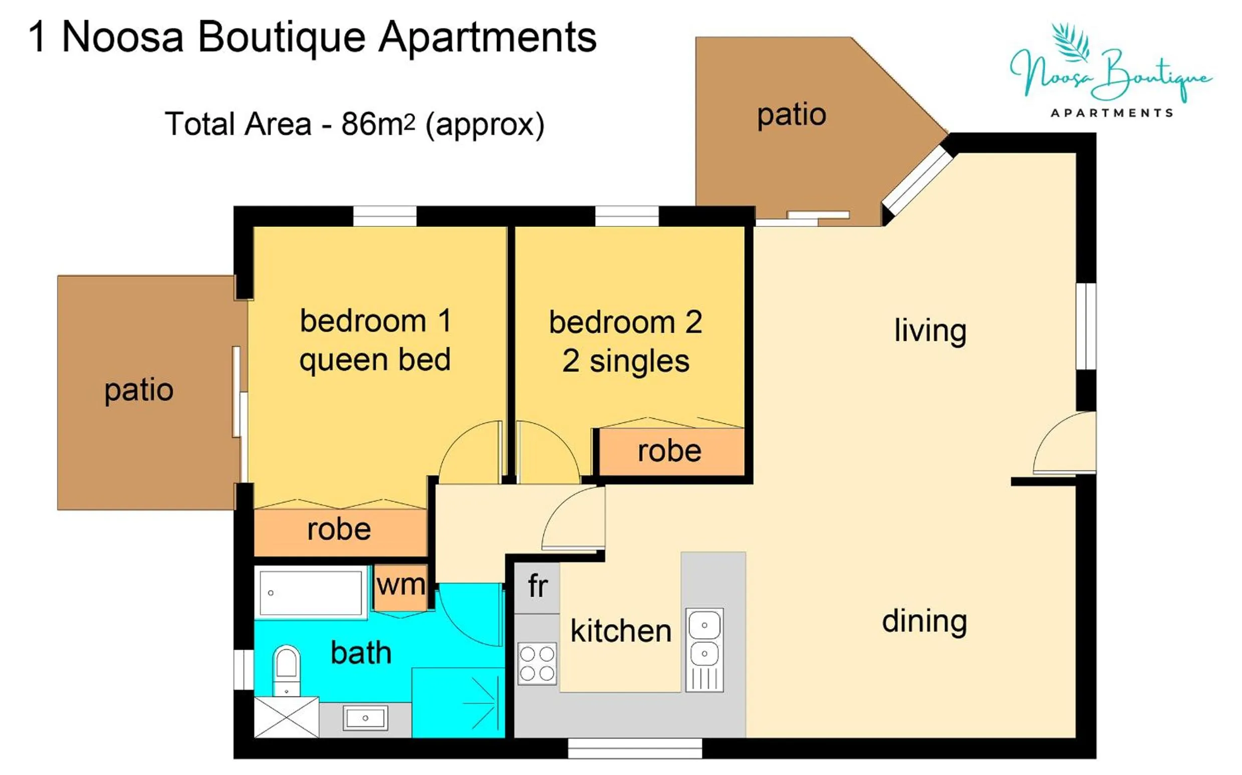 Floor plan in Noosa Boutique Apartments & Elkhorn Villas
