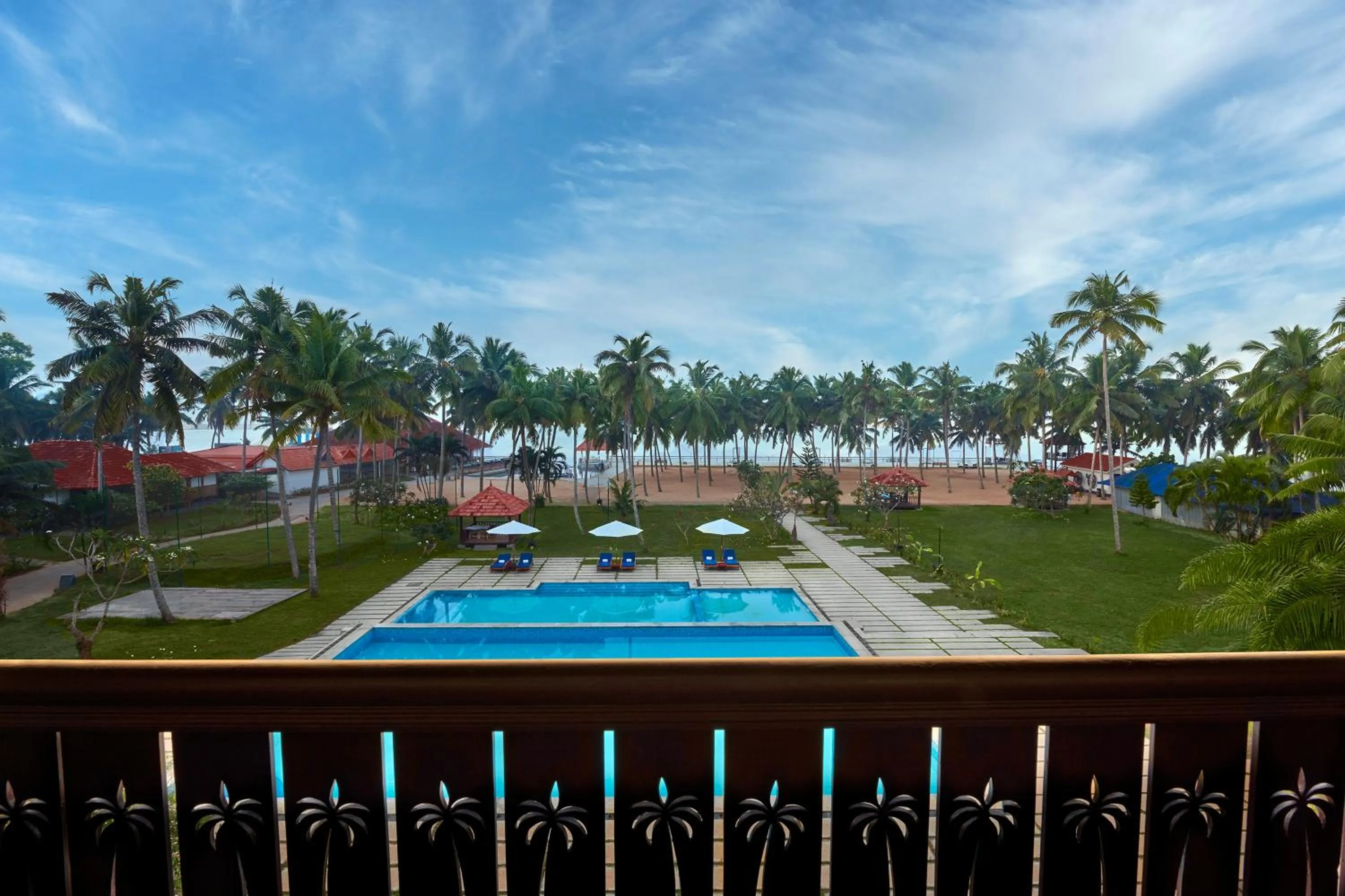 Pool view in Estuary Sarovar Premiere Poovar Island