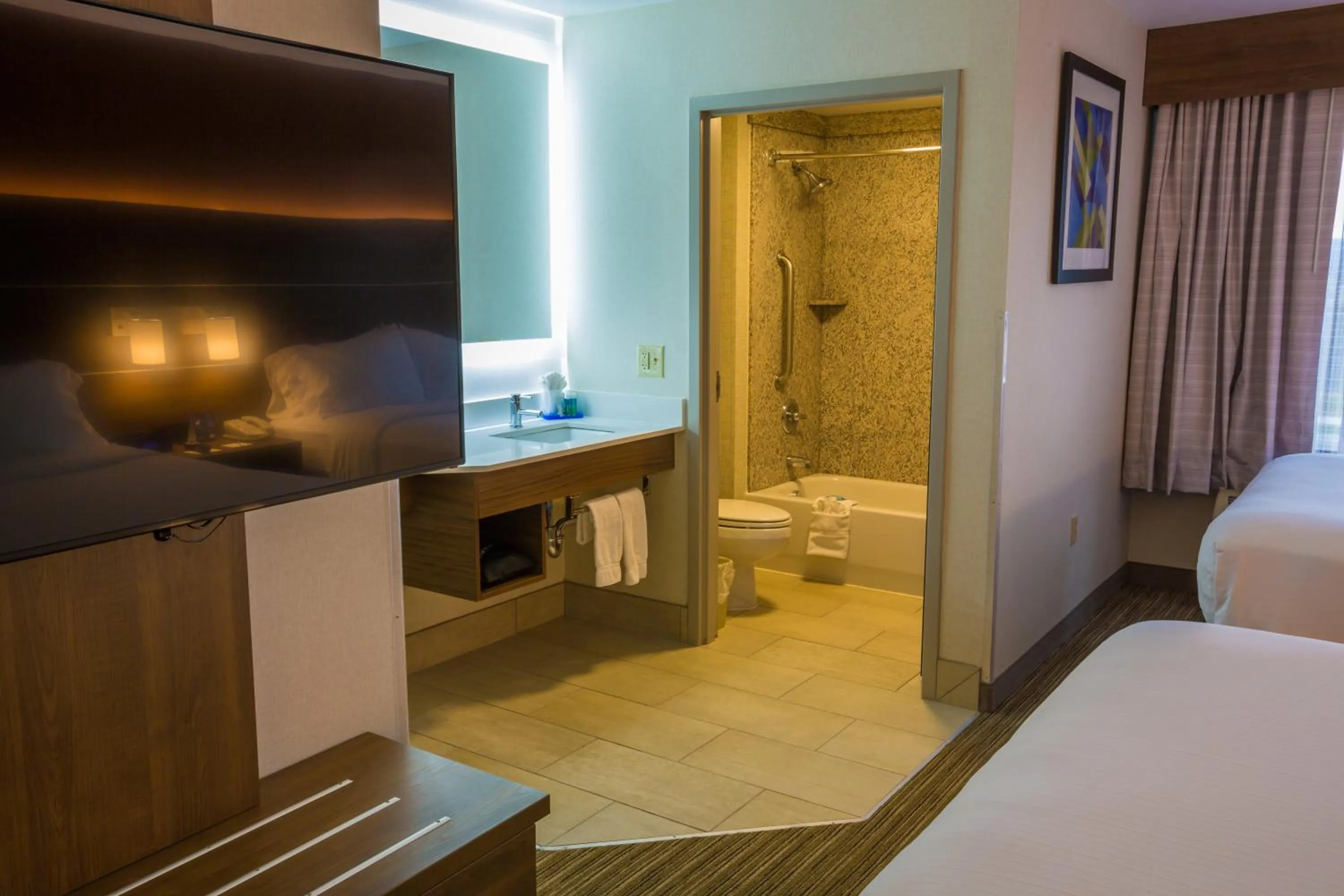 Bathroom, Bed in Holiday Inn Express Hotel & Suites Pasco-TriCities by IHG