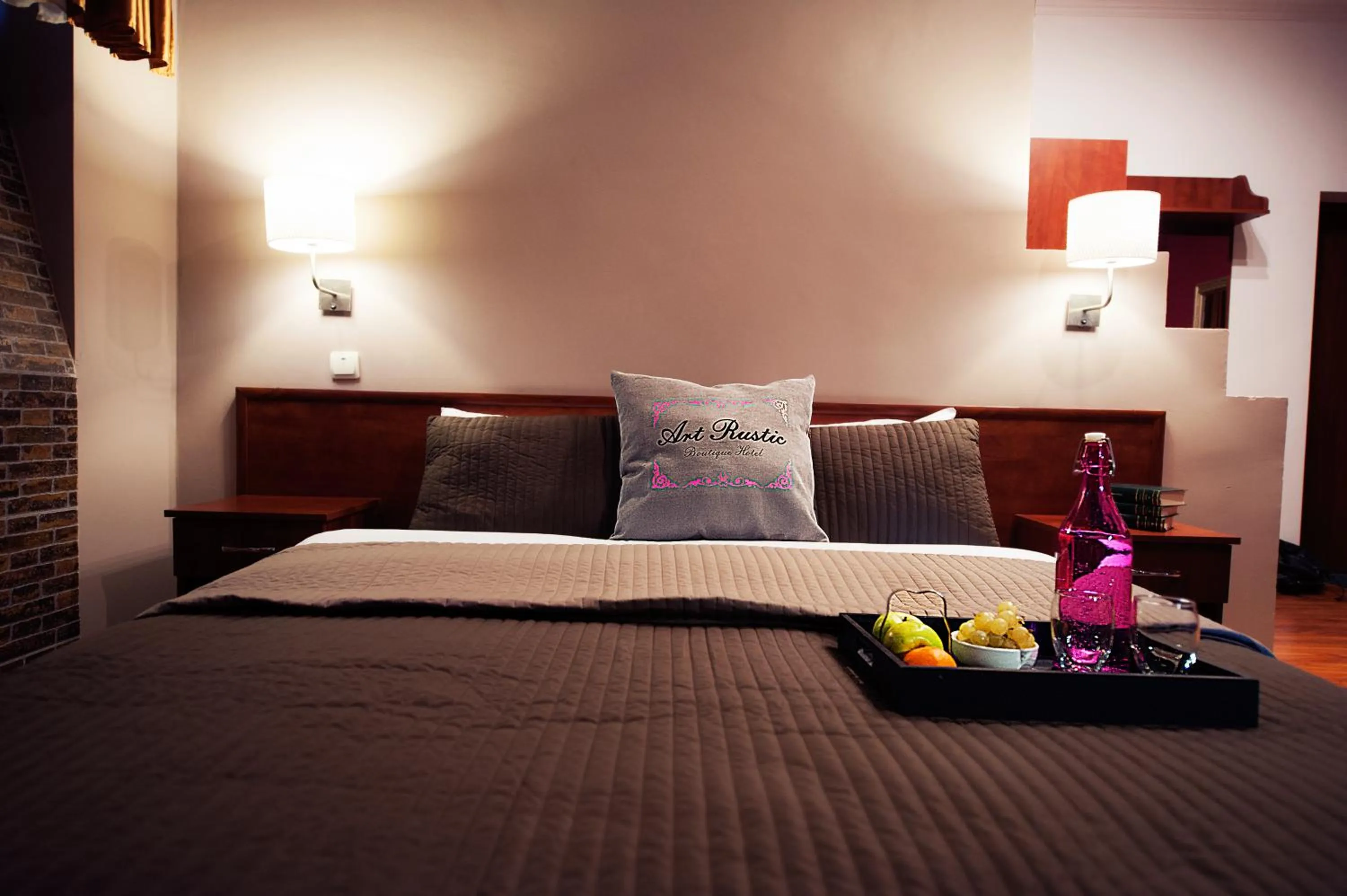 Bed in Art-Rustic Boutique Hotel