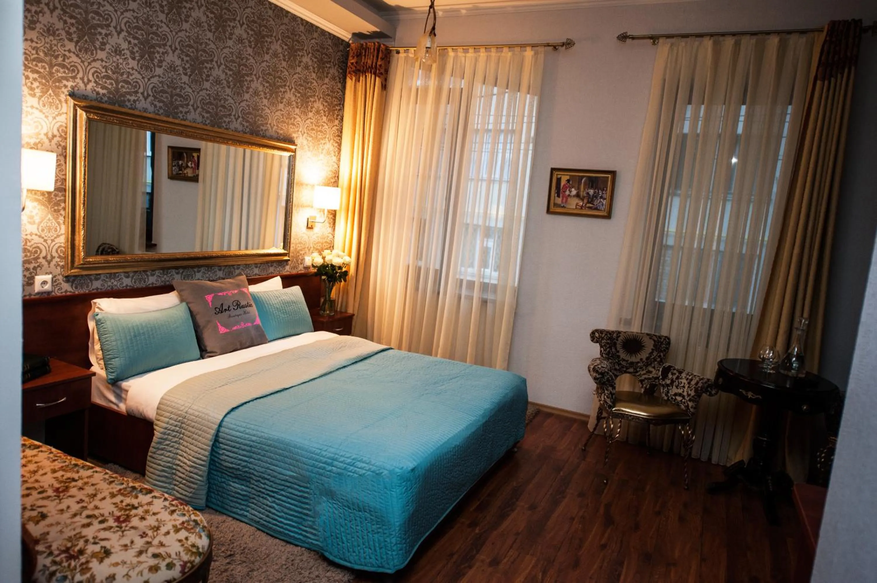 Bed in Art-Rustic Boutique Hotel