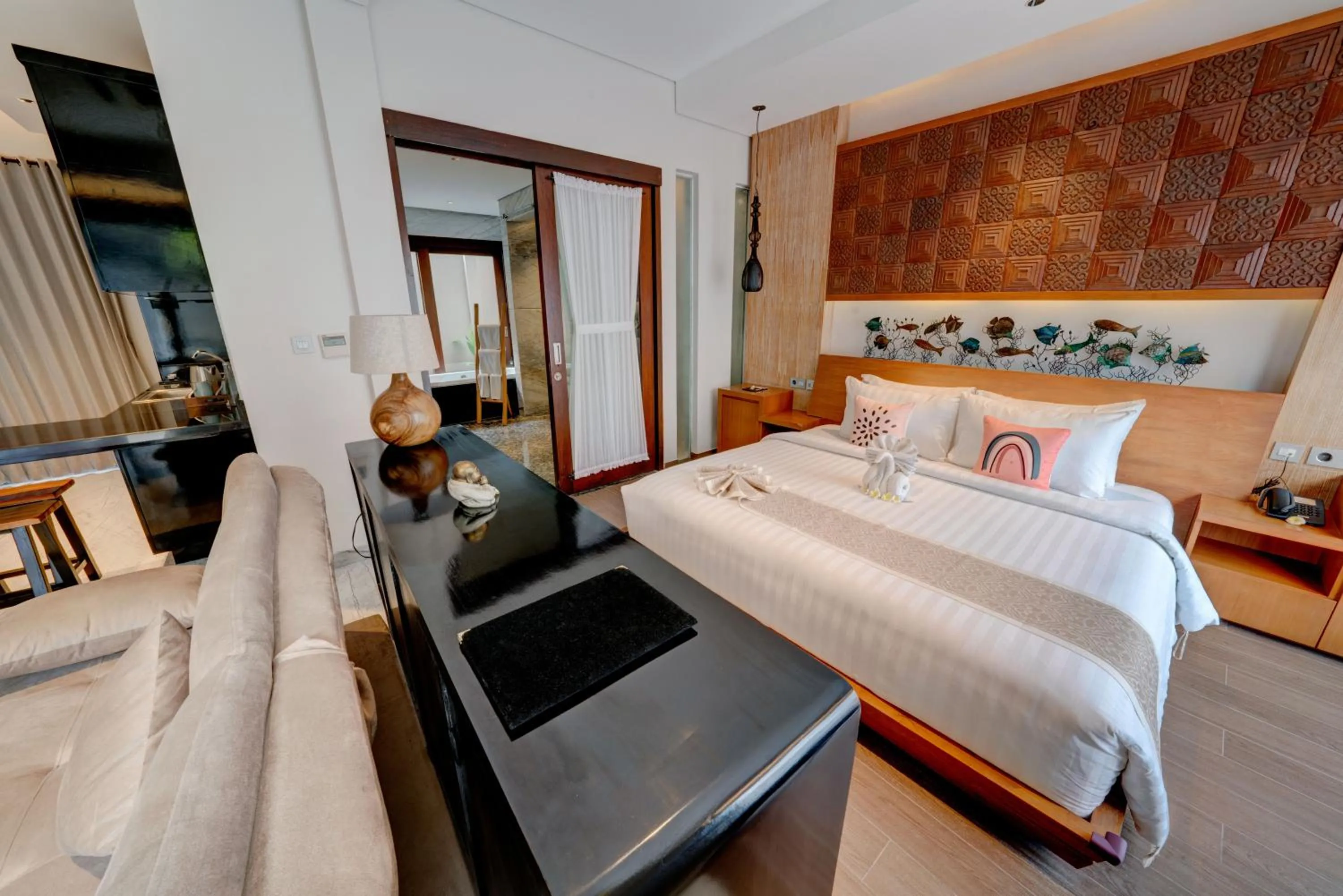 Bed in Mokko Suite Villas Umalas Bali