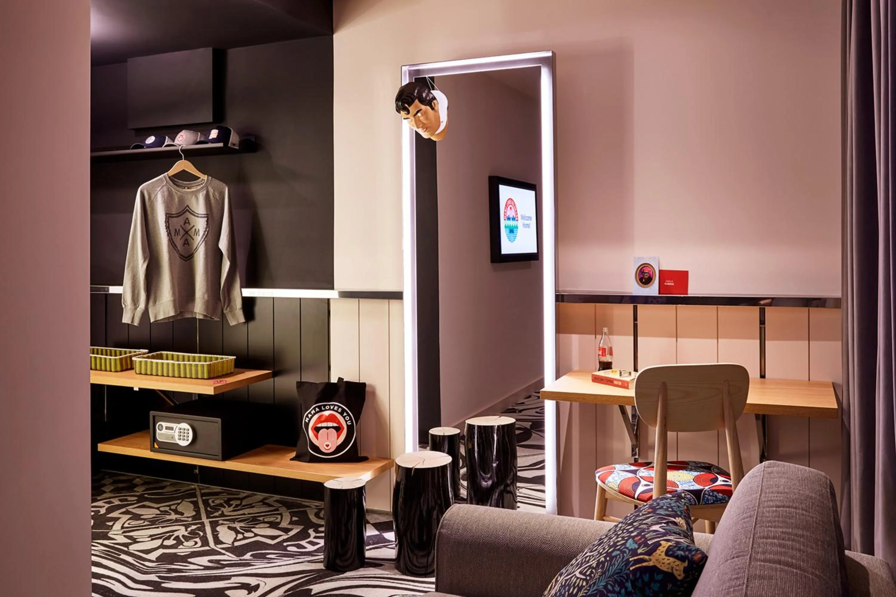 Seating area in Mama Shelter Belgrade