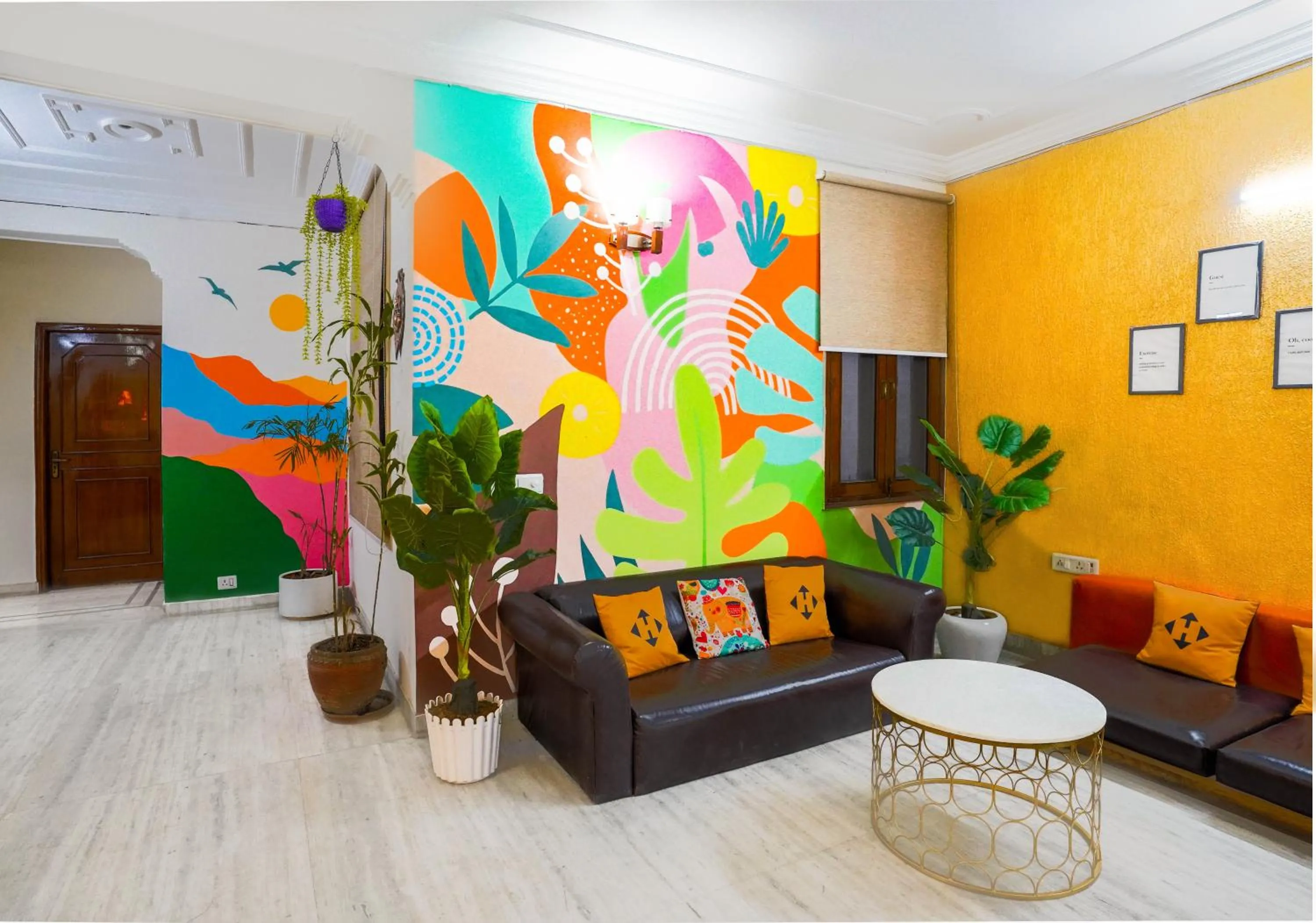 Living room in Hide-In Hostel Delhi