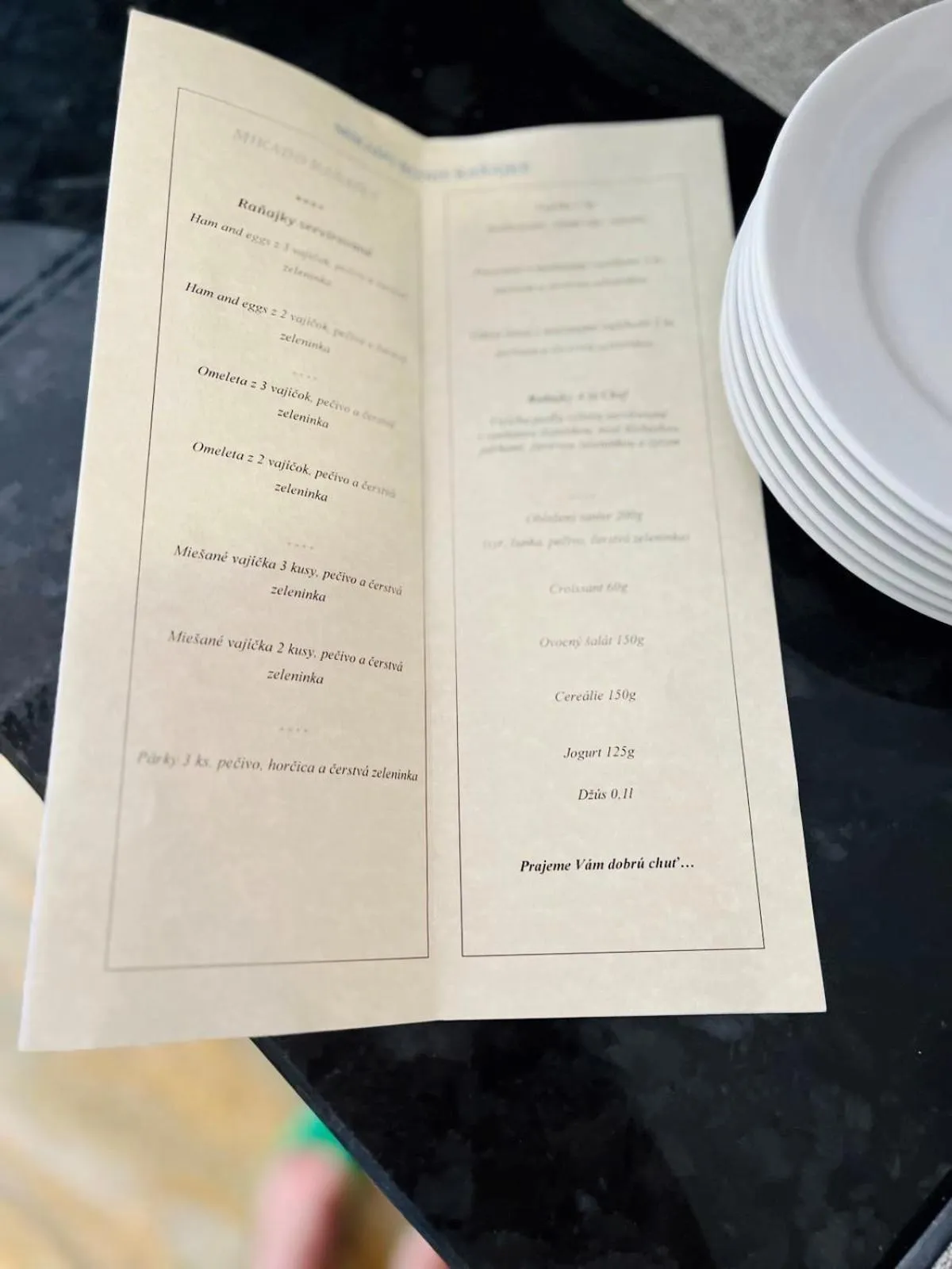 Breakfast in Mikado Hotel