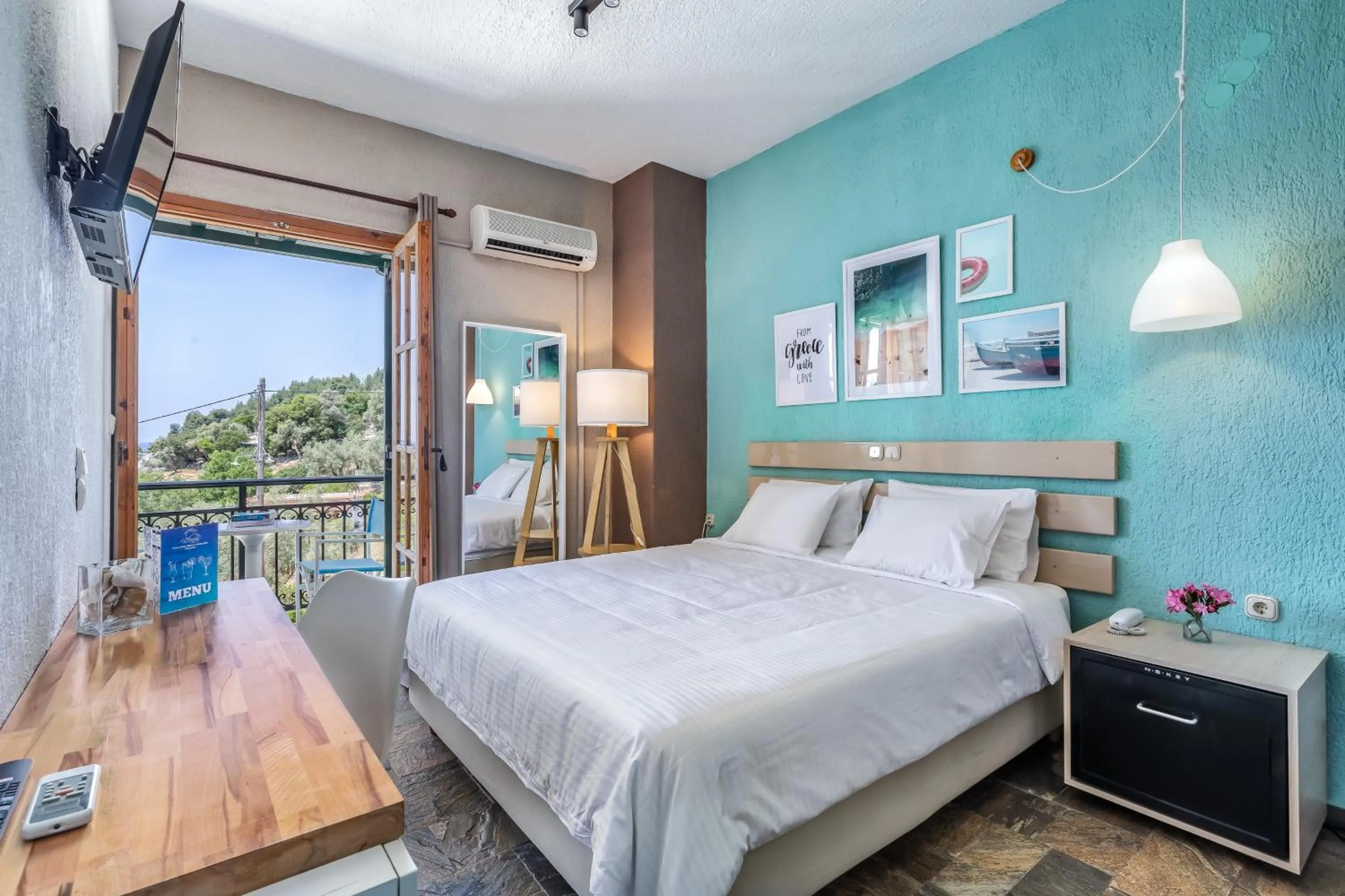 Bed in Panormos Beach Hotel Skopelos