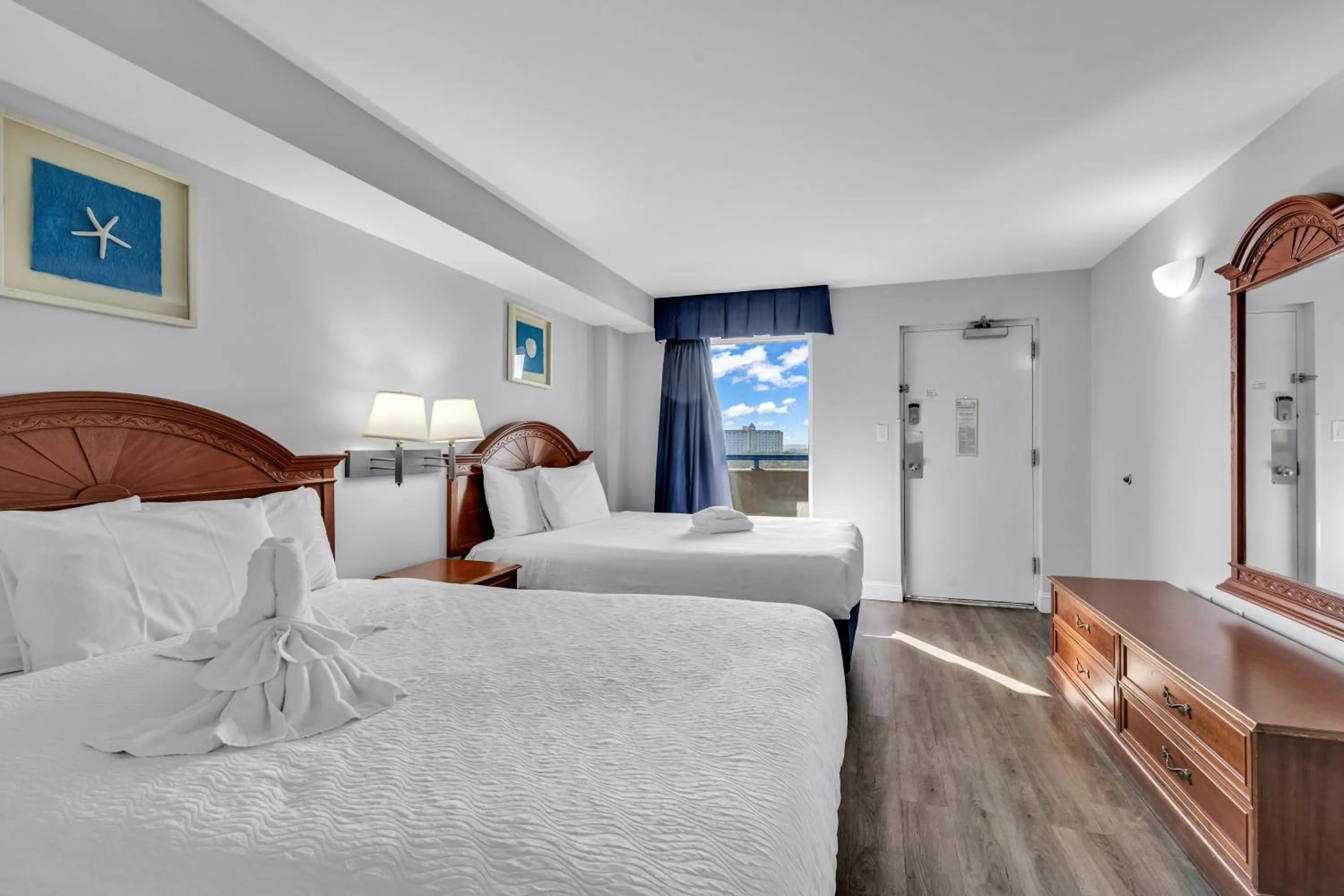 Bedroom in Boardwalk Beach Resort Condo w Oceanfront Balcony